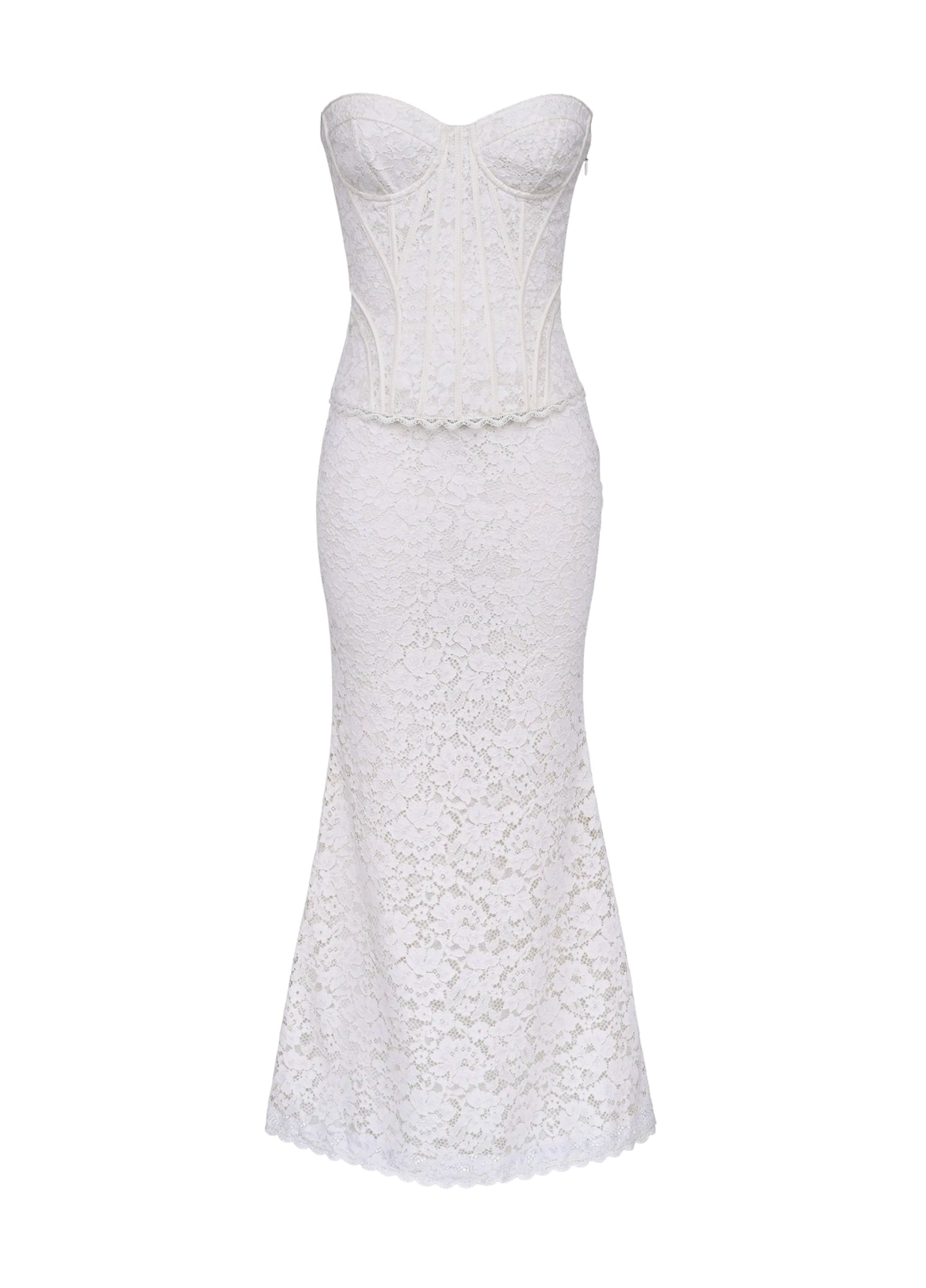 Alessia Lace Corset Maxi Dress - Ivory