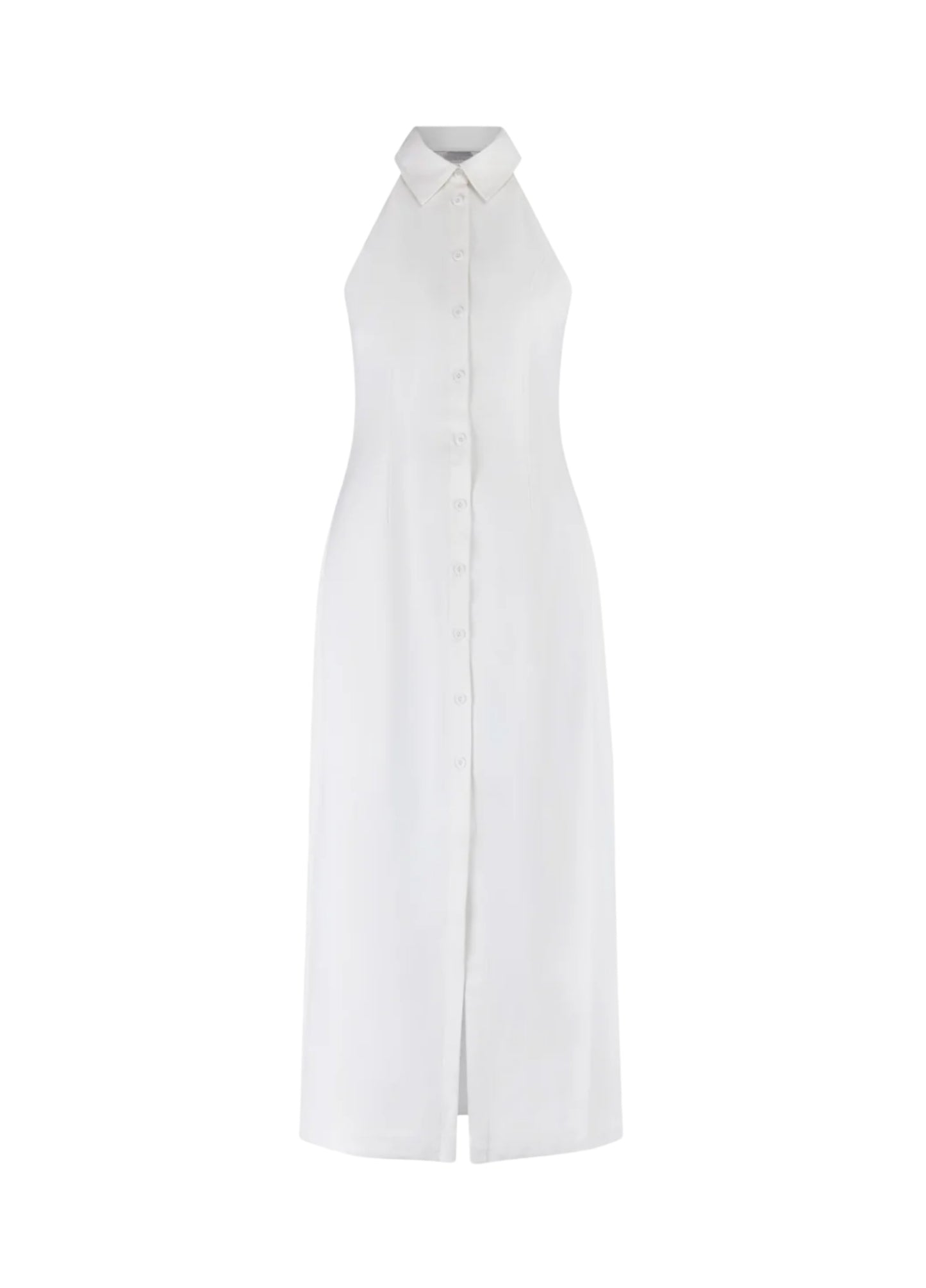 Capri Collar Maxi Dress - White