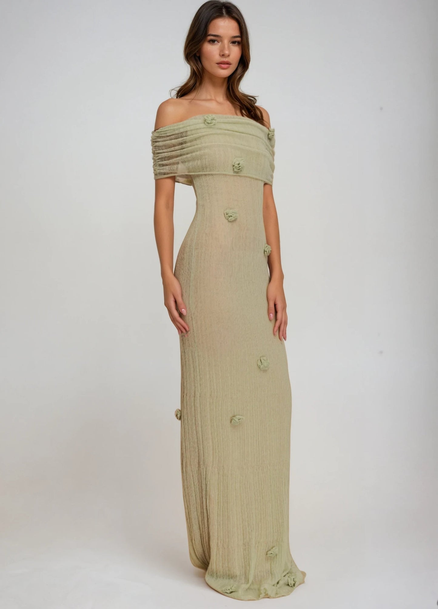 Celestine Knit Maxi Dress - Sage Green