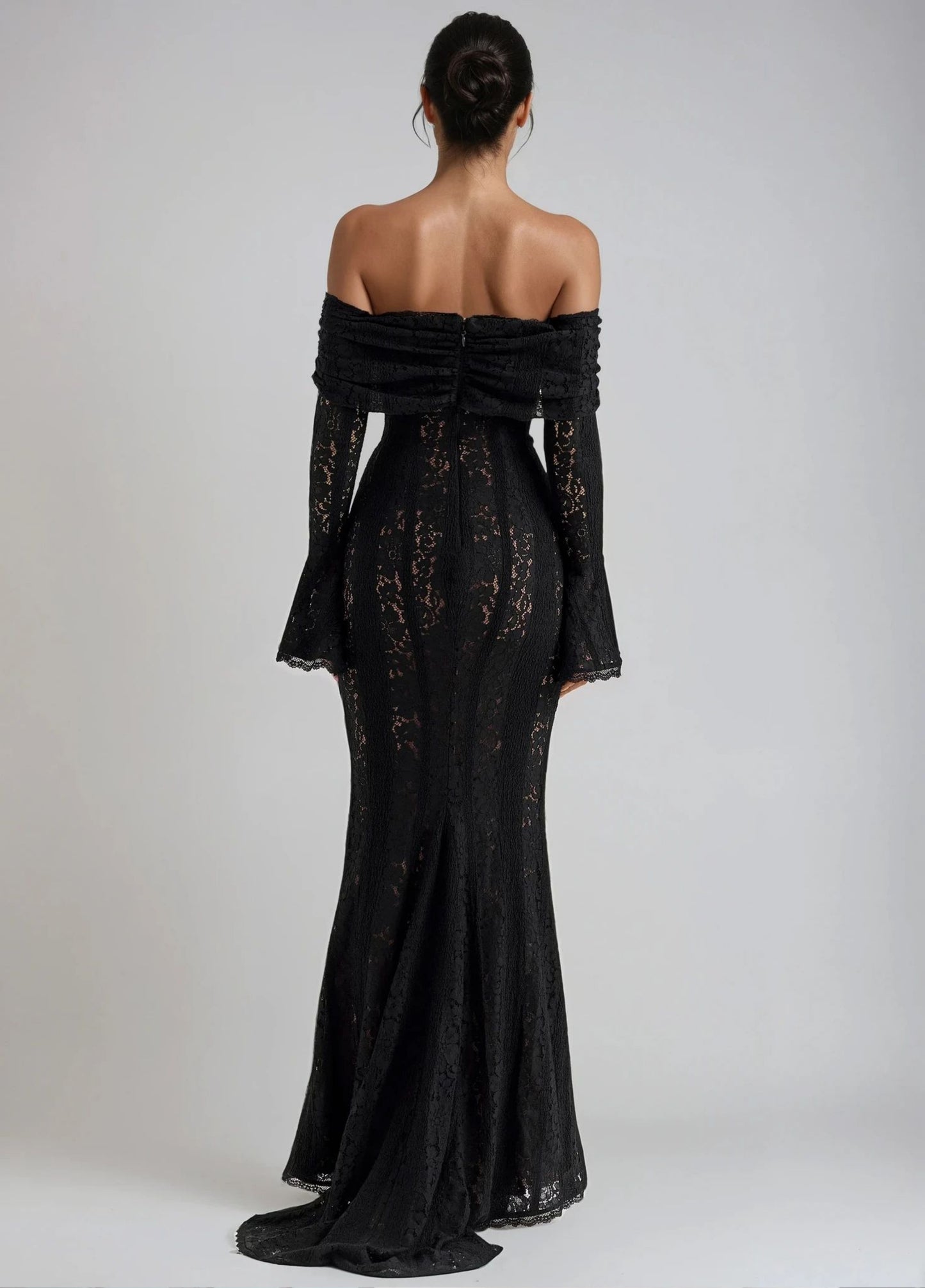 Clarisse Lace Maxi Dress - Black