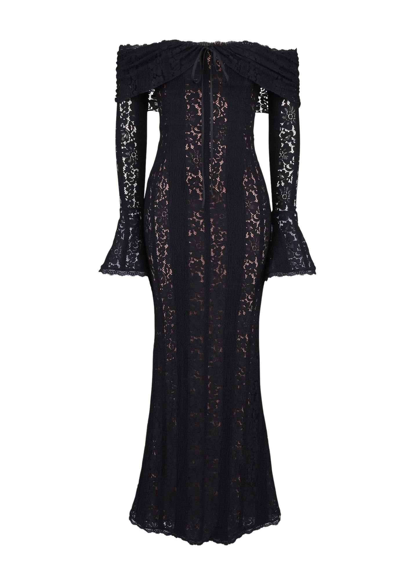 Clarisse Lace Maxi Dress - Black