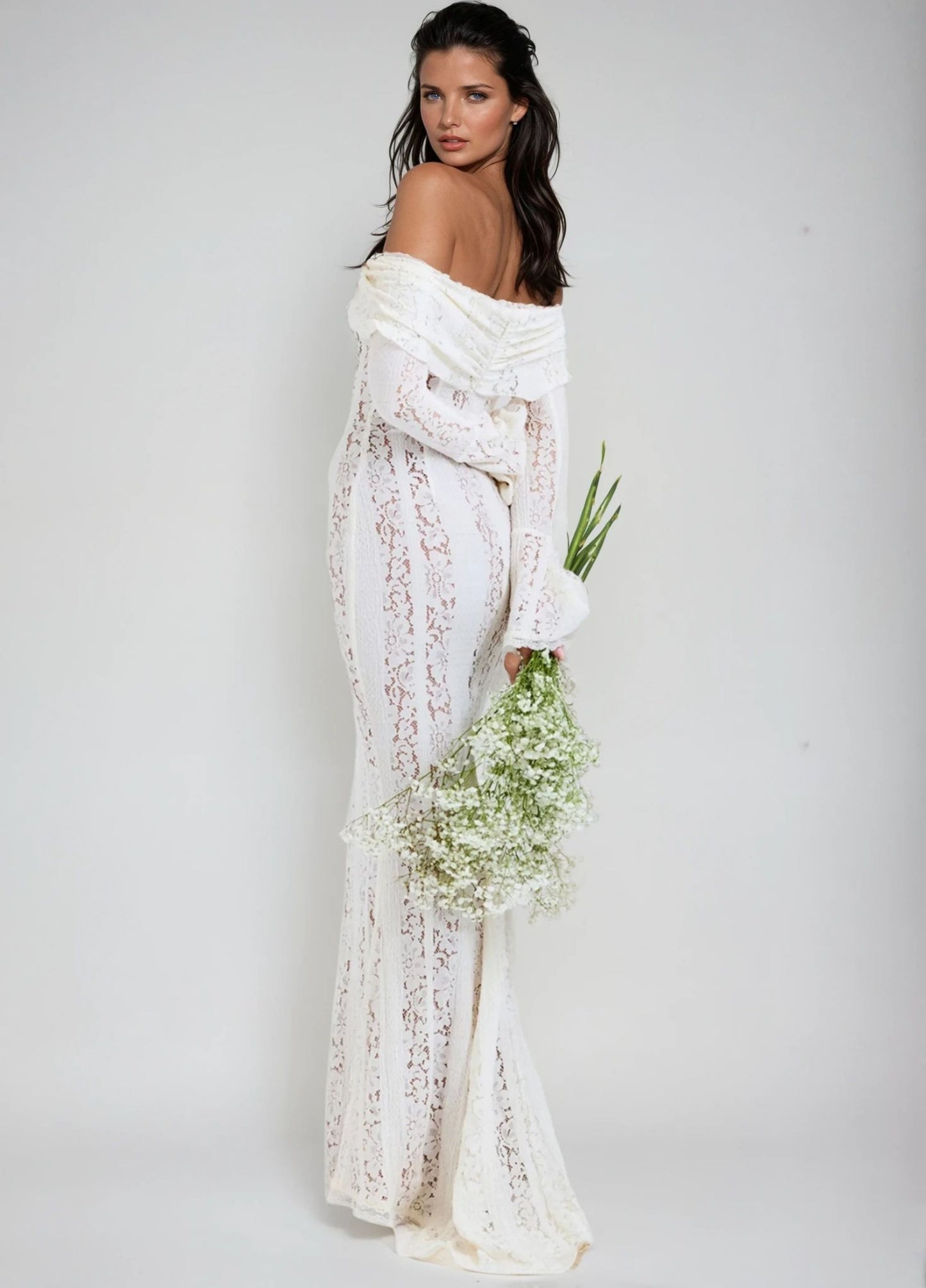 Clarisse Lace Maxi Dress - White