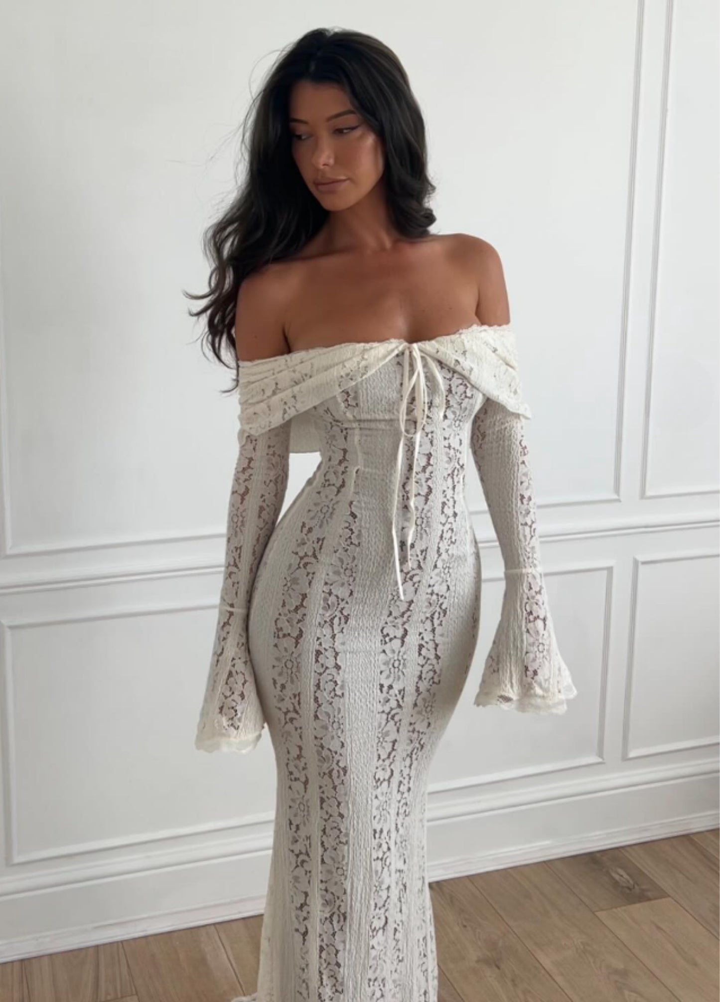 Clarisse Lace Maxi Dress - White
