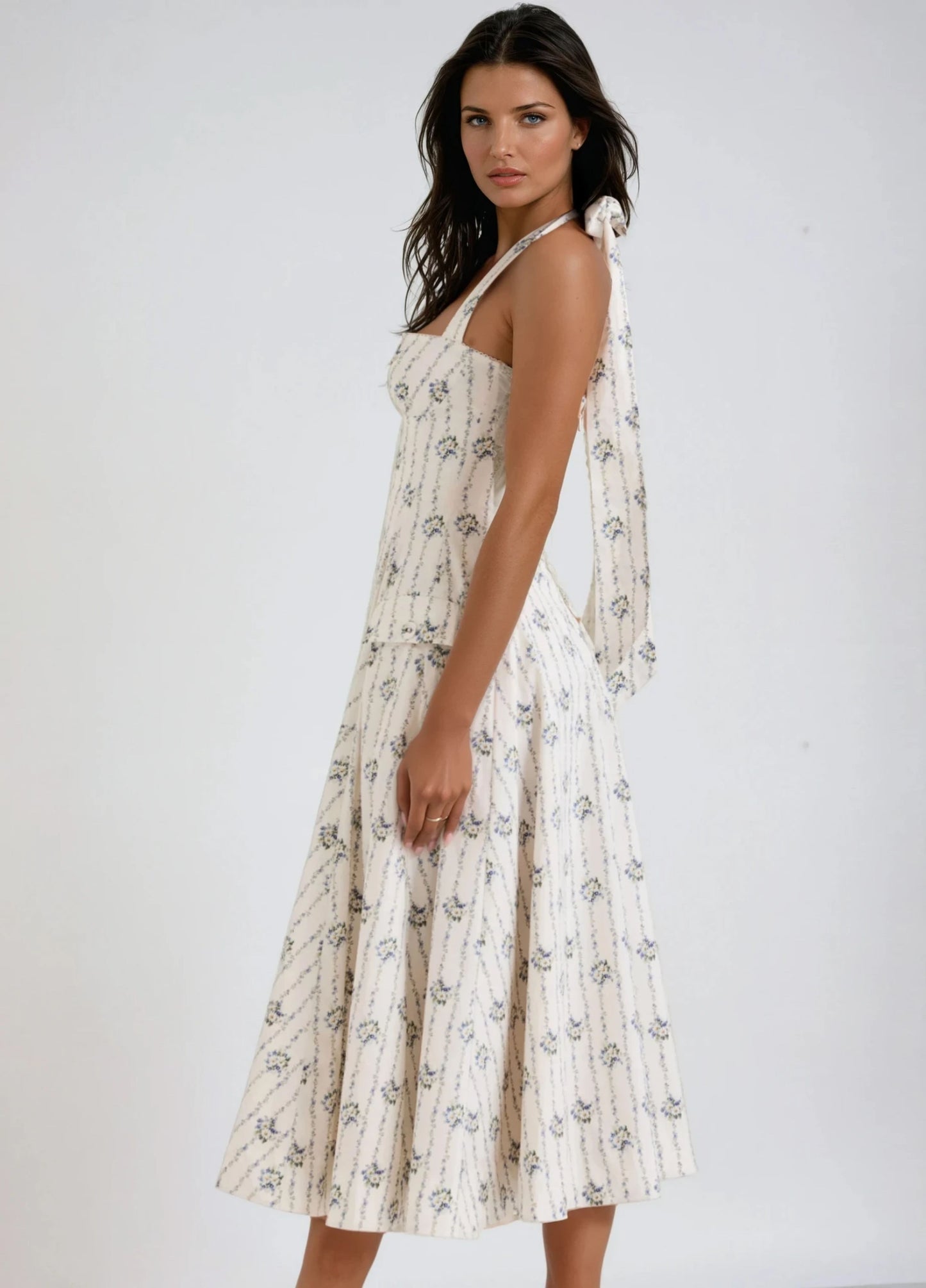 Isabelle Midi Dress - Cream Floral