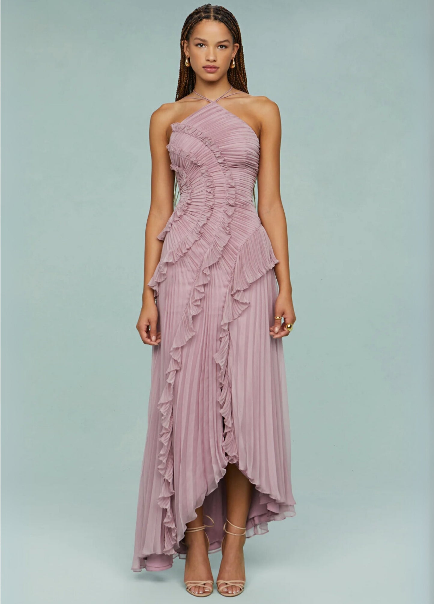 Isolde Ruffle Maxi Dress - Lilac