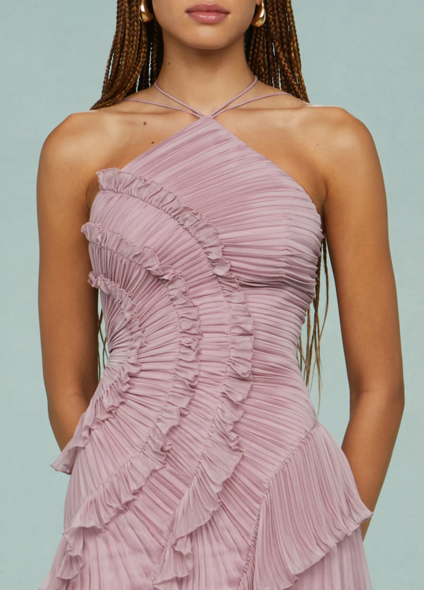 Isolde Ruffle Maxi Dress - Lilac