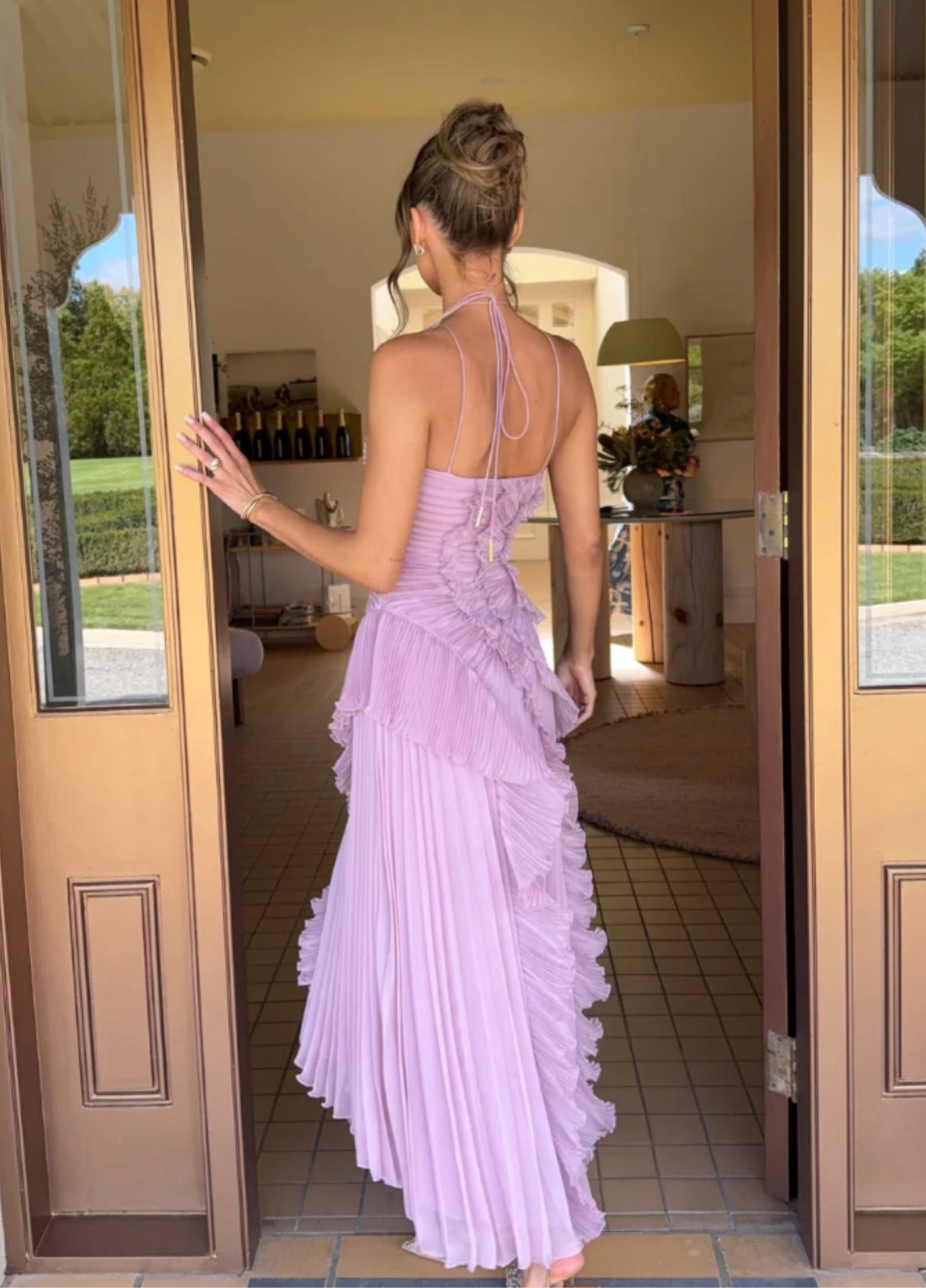 Isolde Ruffle Maxi Dress - Lilac