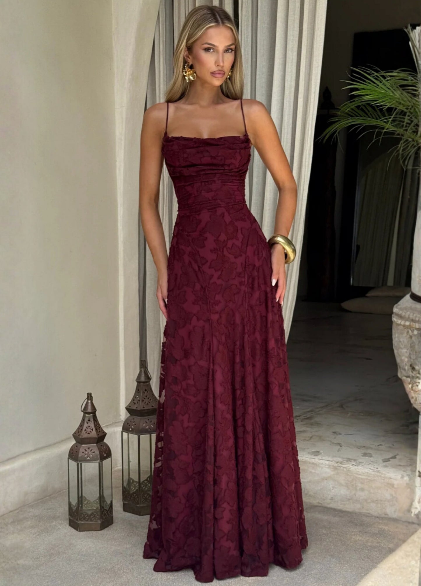Lucia Maxi Dress - Wine