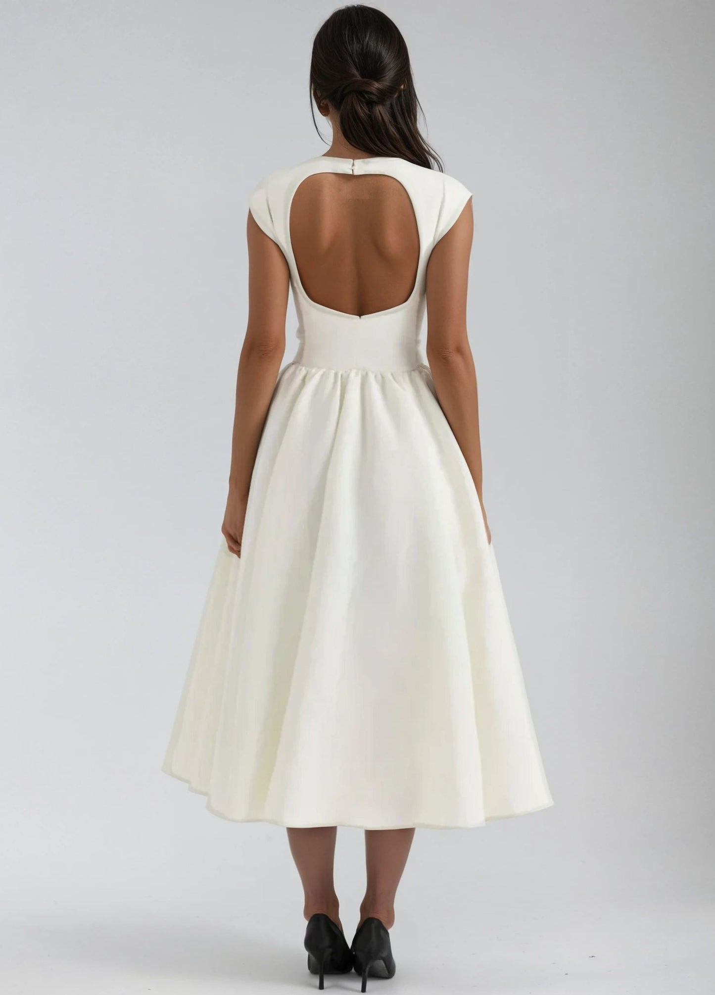 Odette Backless Midi Dress - Ivory