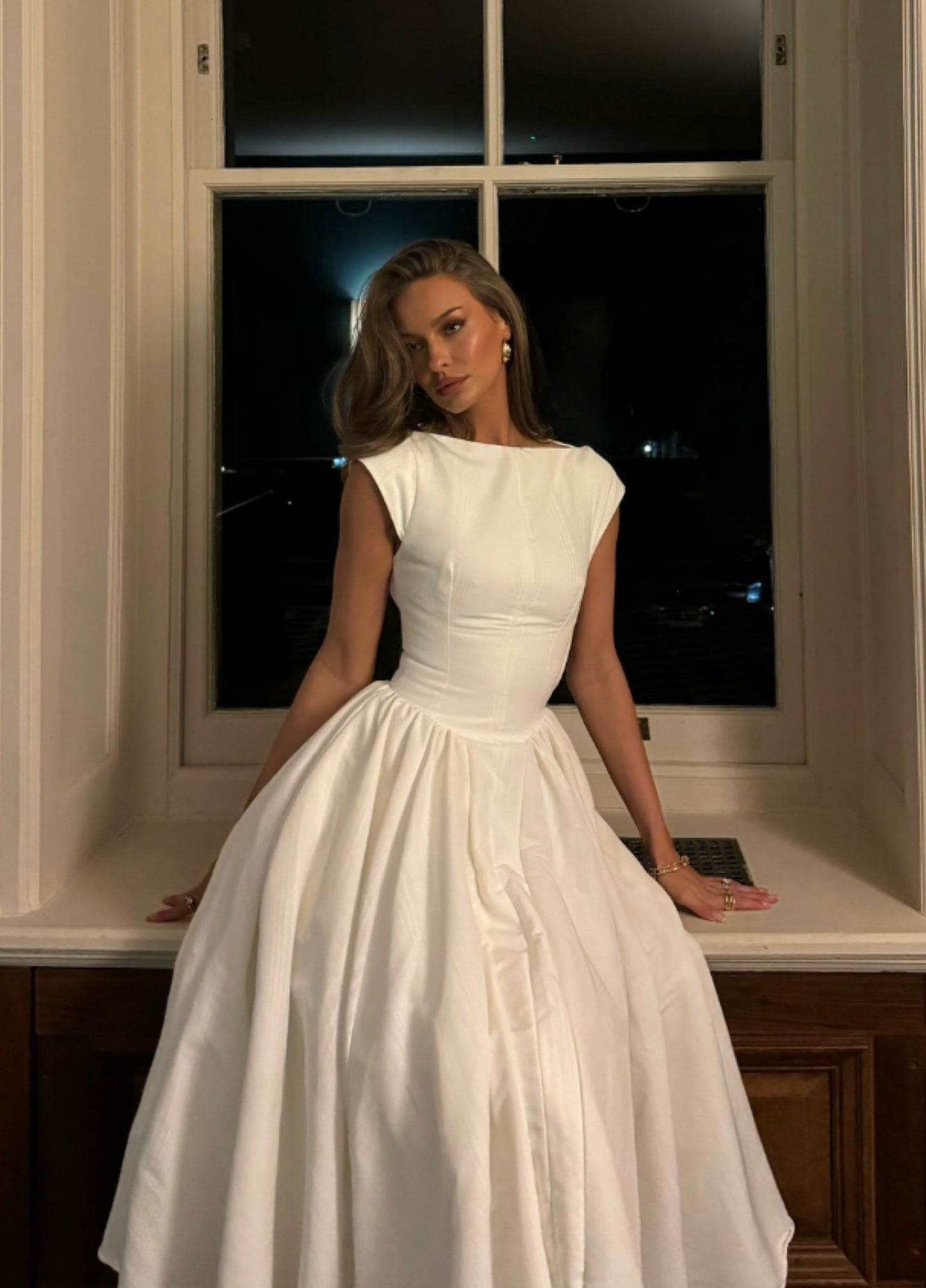 Odette Backless Midi Dress - Ivory