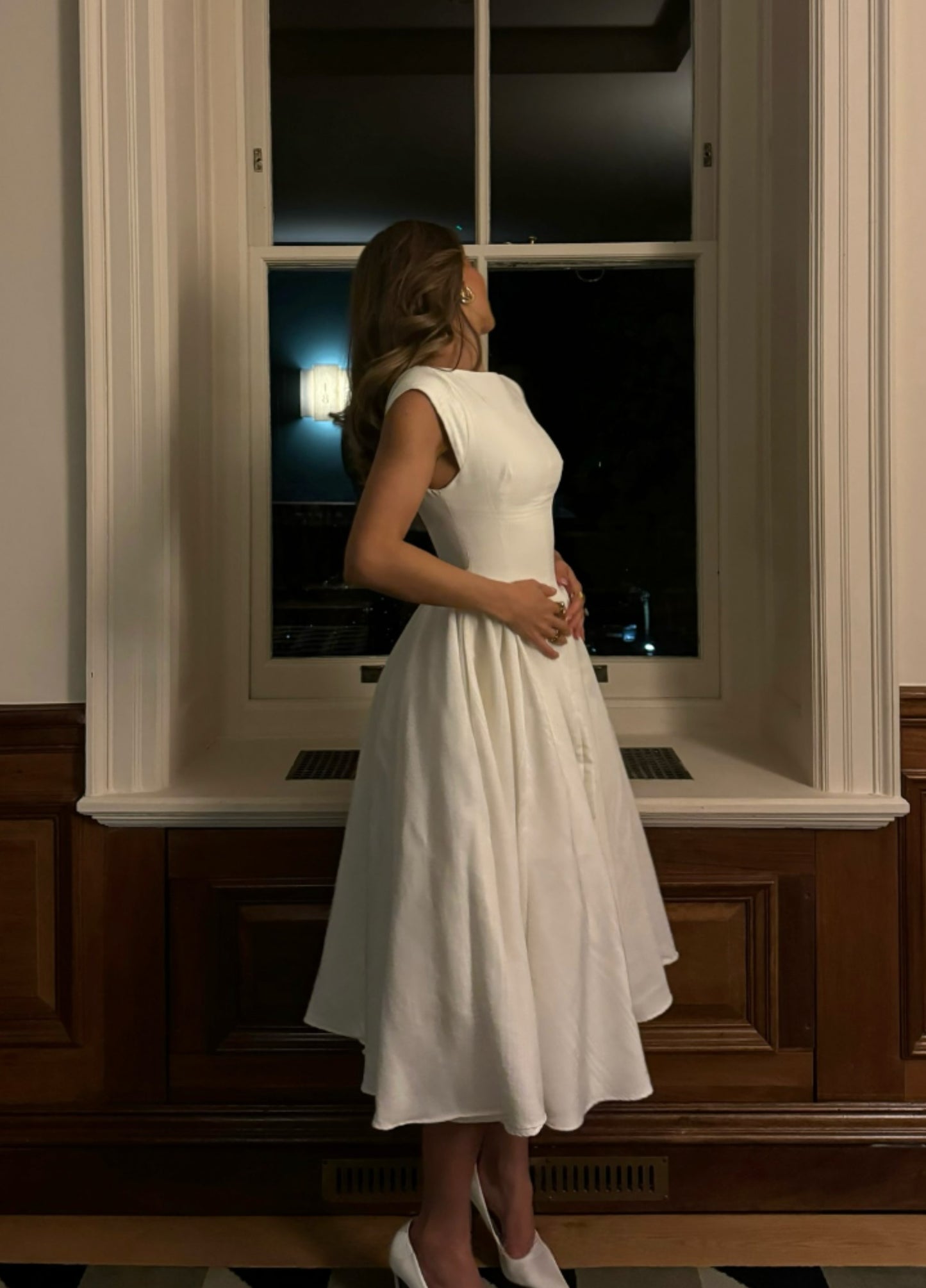 Odette Backless Midi Dress - Ivory