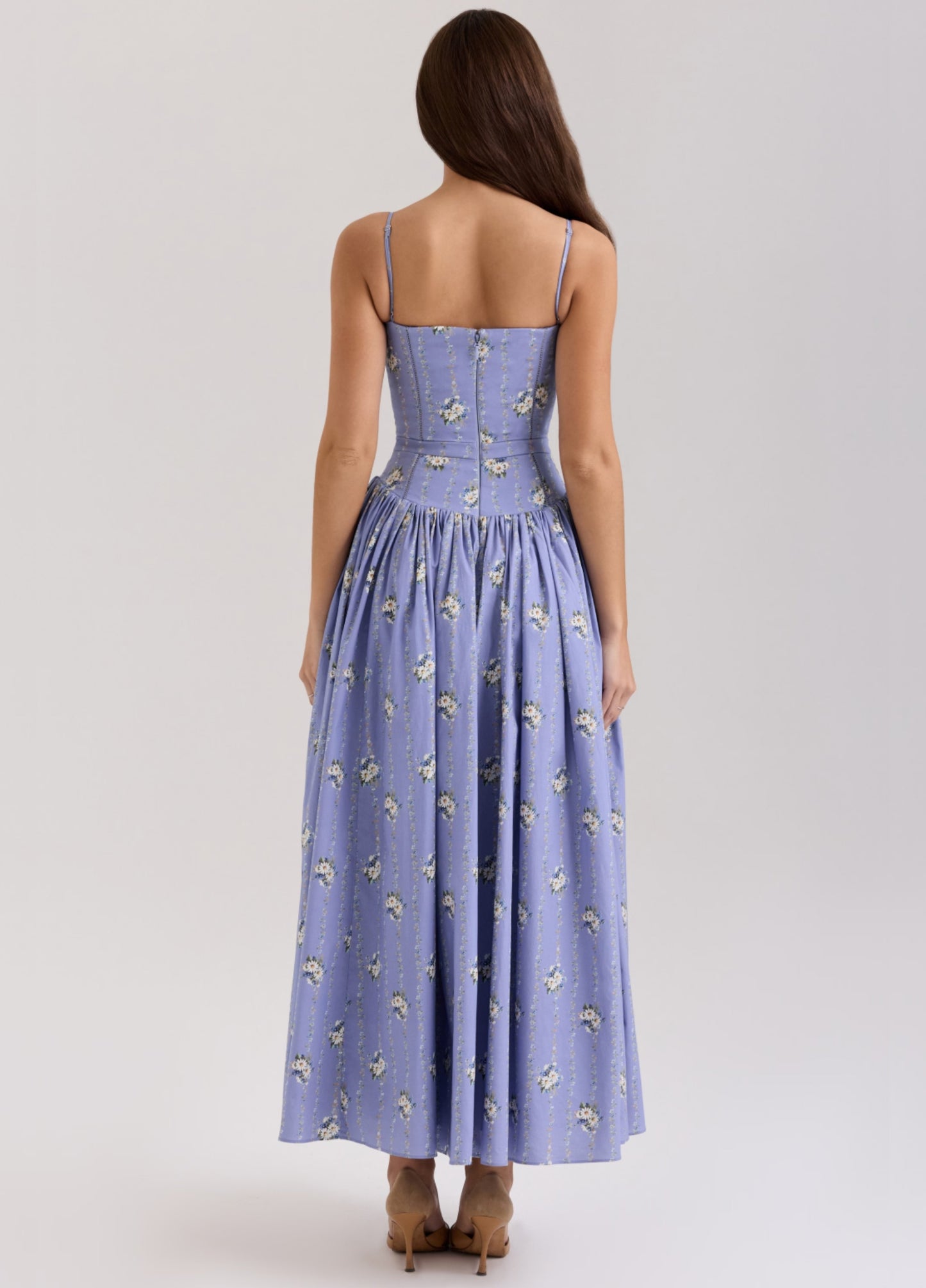 Seraphina Midi Dress - Classic Blue Floral