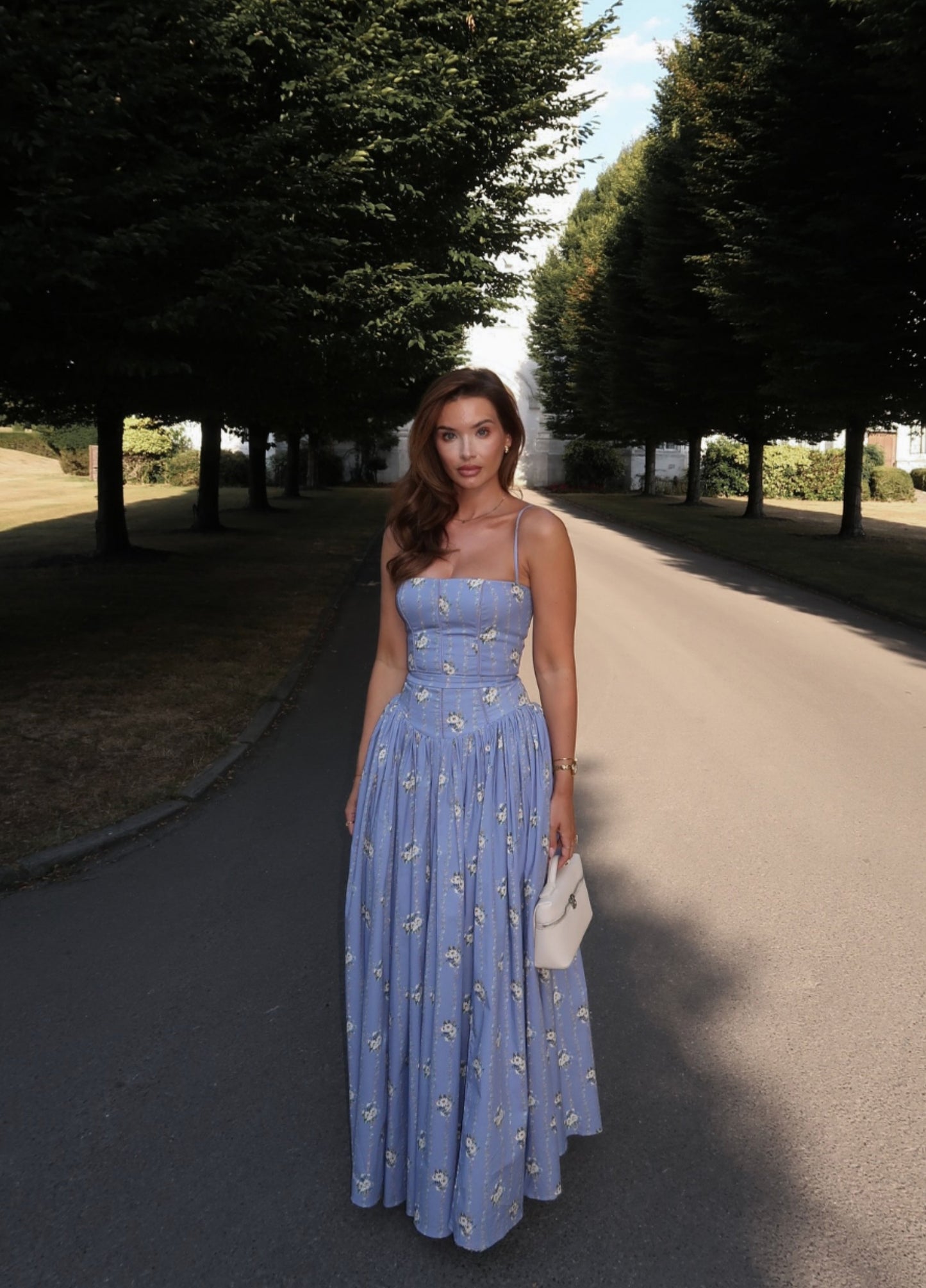 Seraphina Midi Dress - Classic Blue Floral