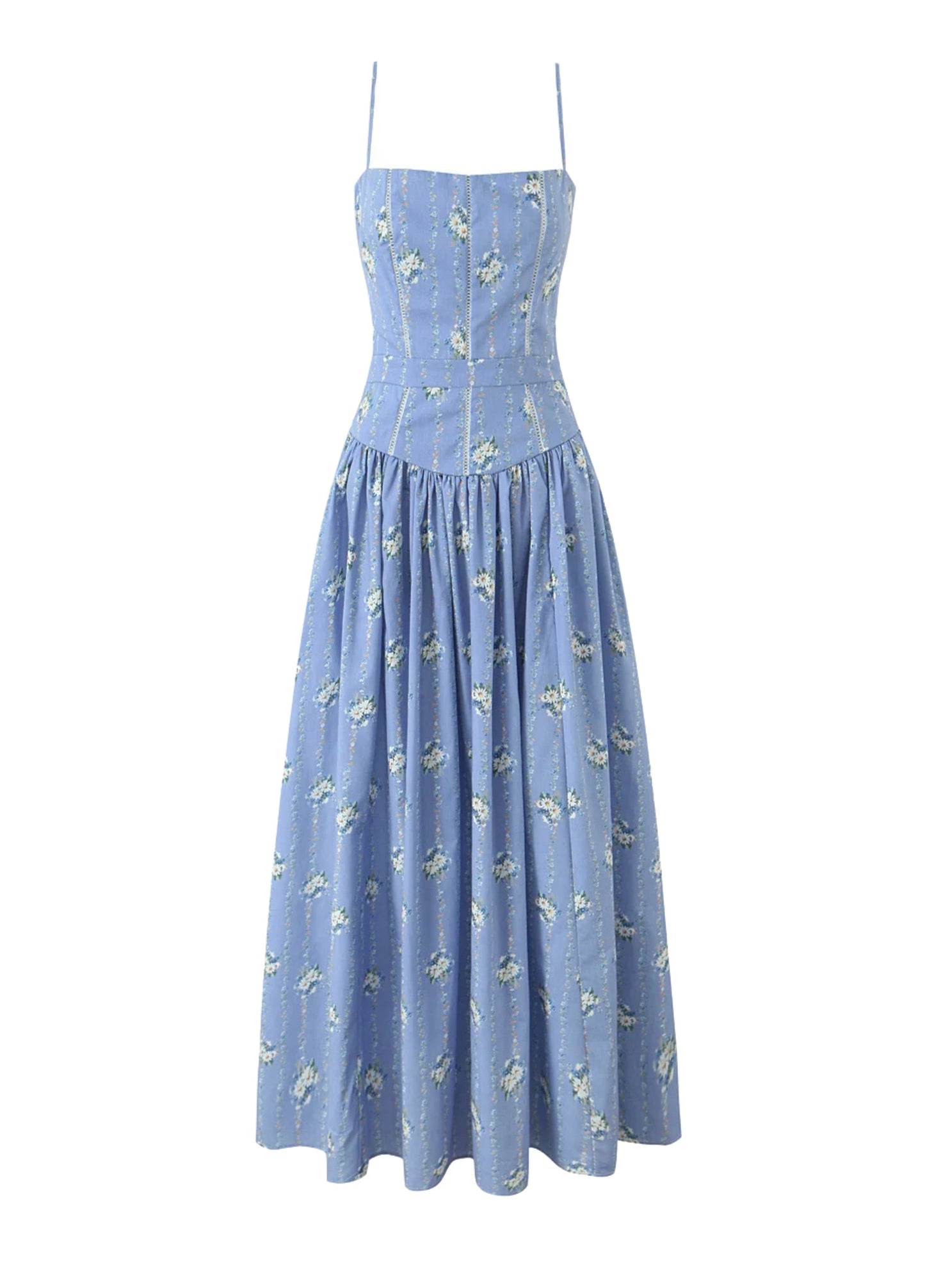Seraphina Midi Dress - Classic Blue Floral