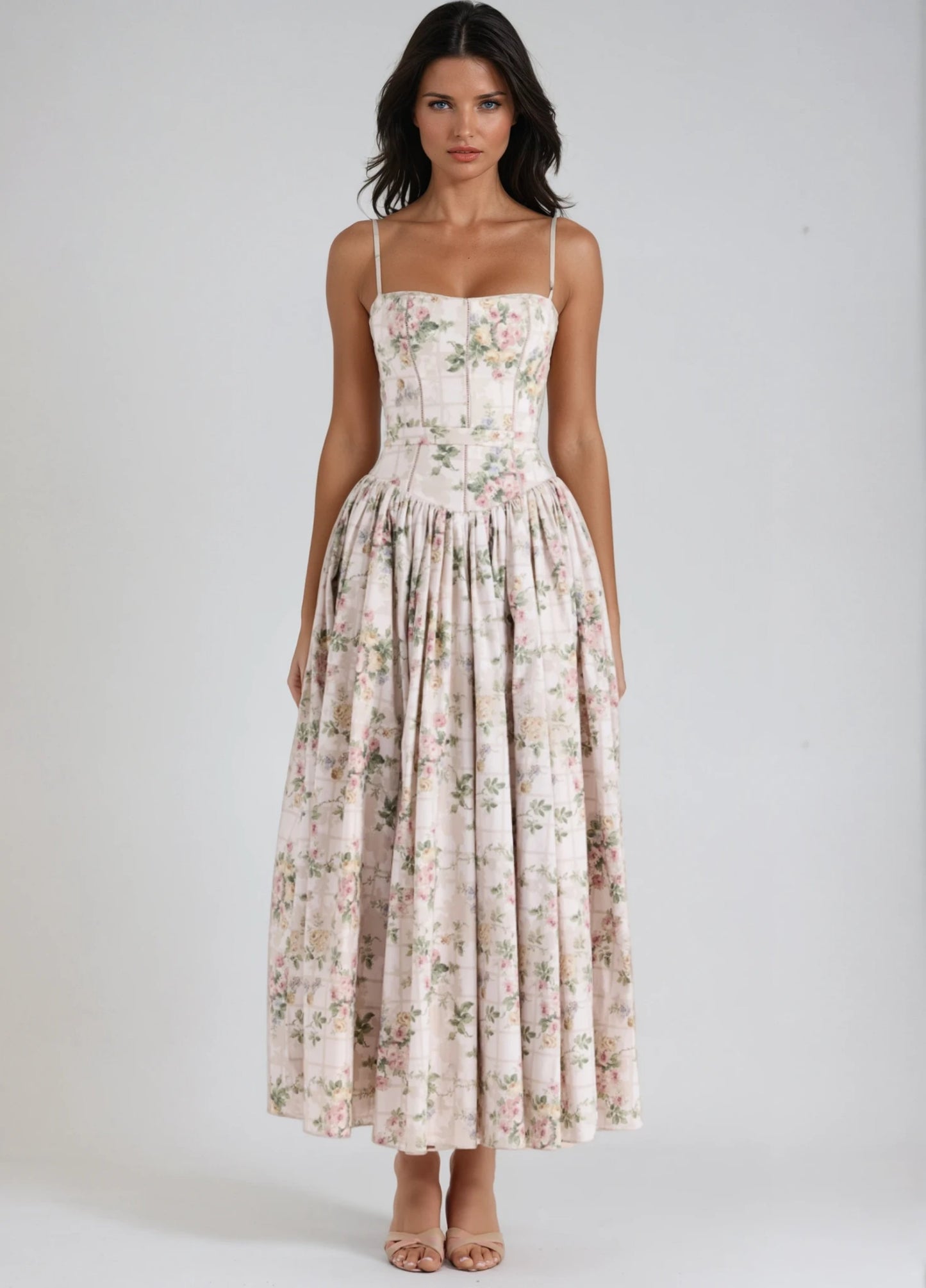 Seraphina Midi Dress - Cream Floral
