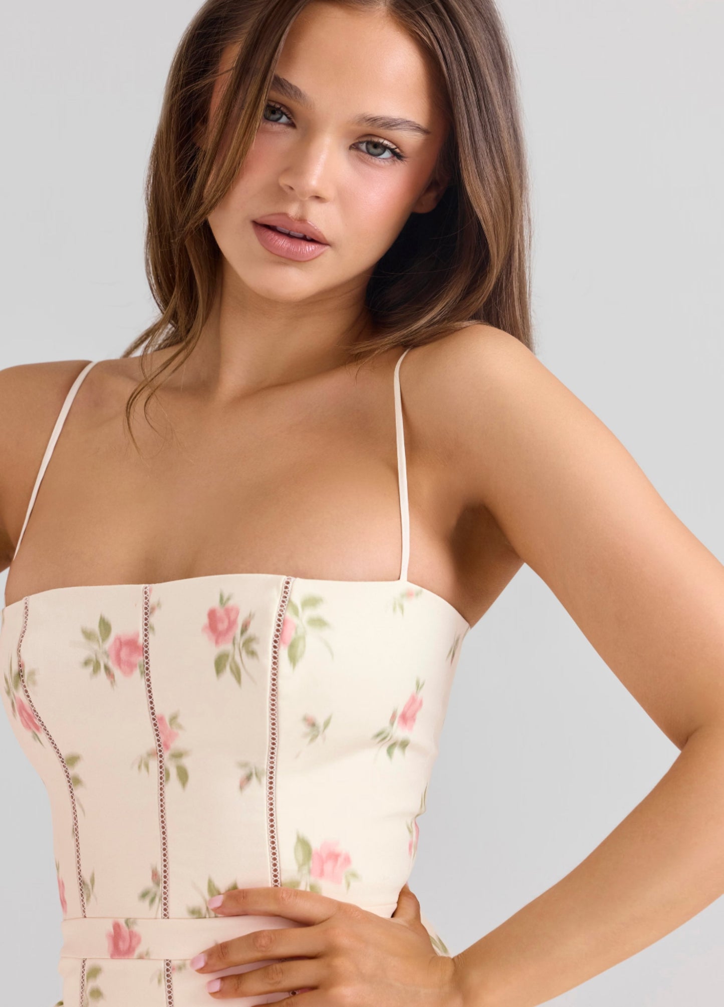 Seraphina Mini Dress - Cream Rose