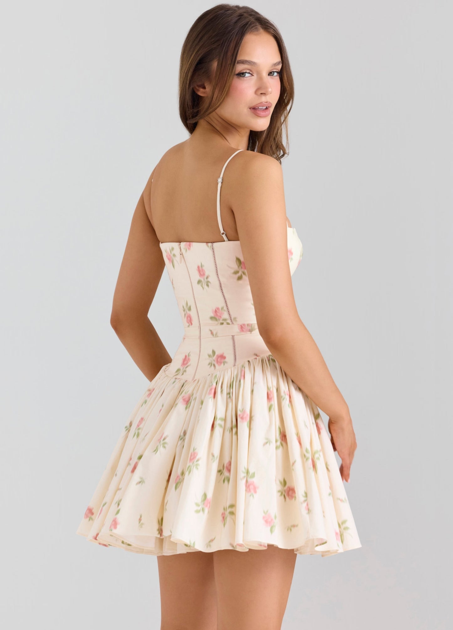 Seraphina Mini Dress - Cream Rose