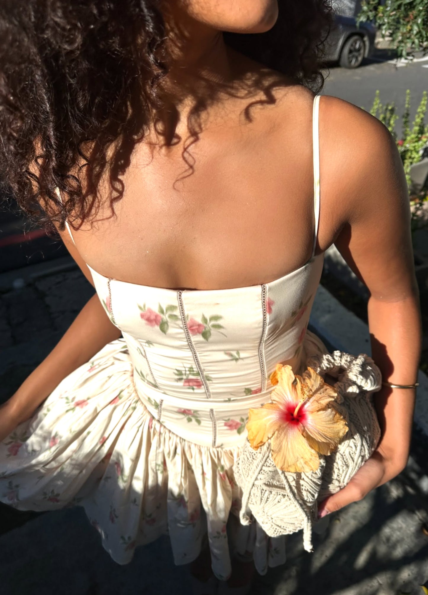 Seraphina Mini Dress - Cream Rose