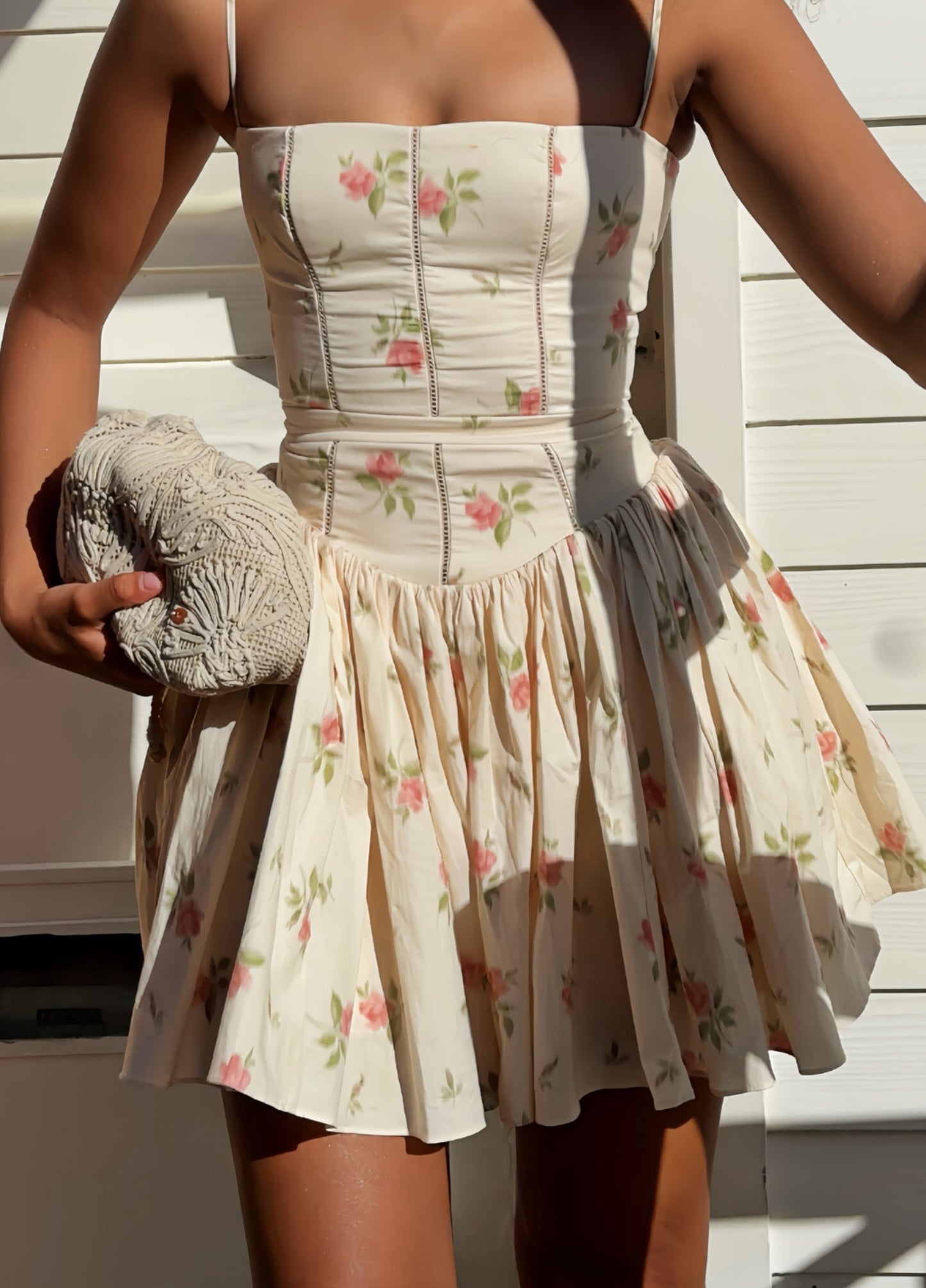 Seraphina Mini Dress - Cream Rose