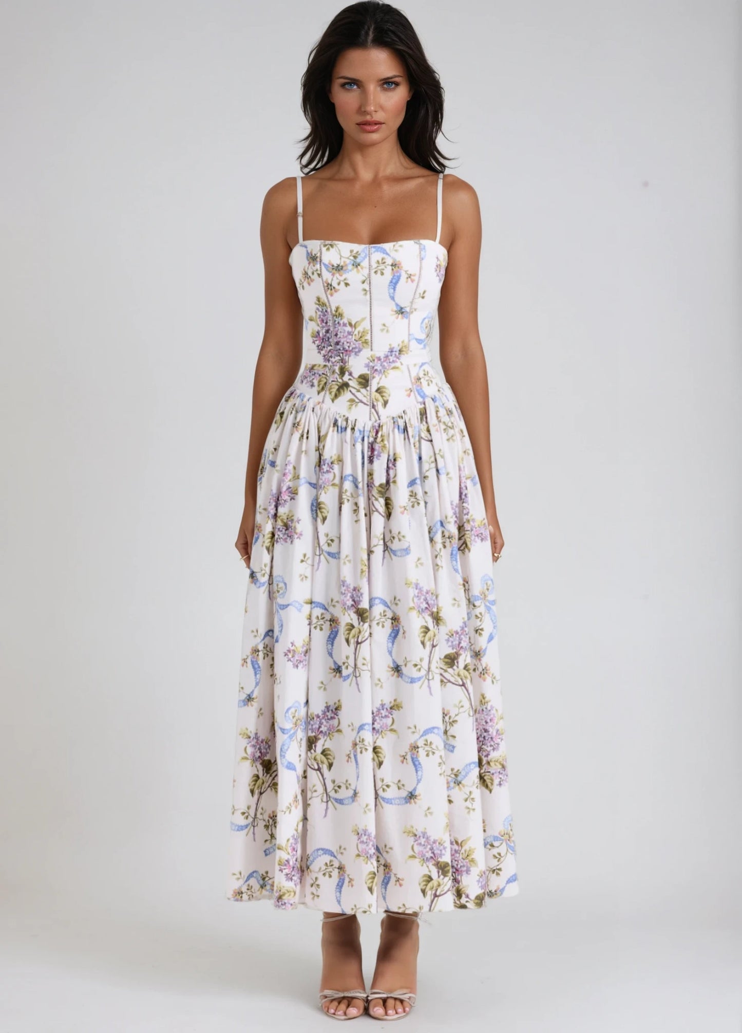 Seraphina Midi Dress - Off-White Floral