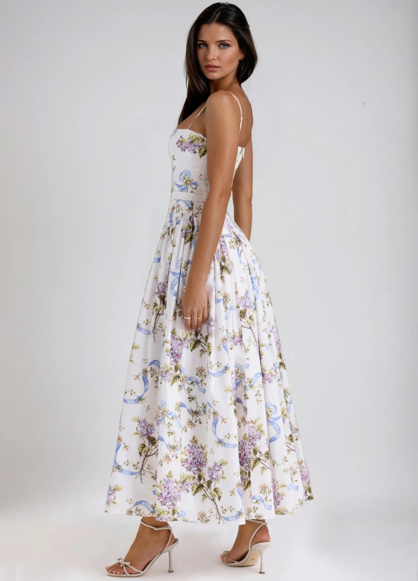 Seraphina Midi Dress - Off-White Floral