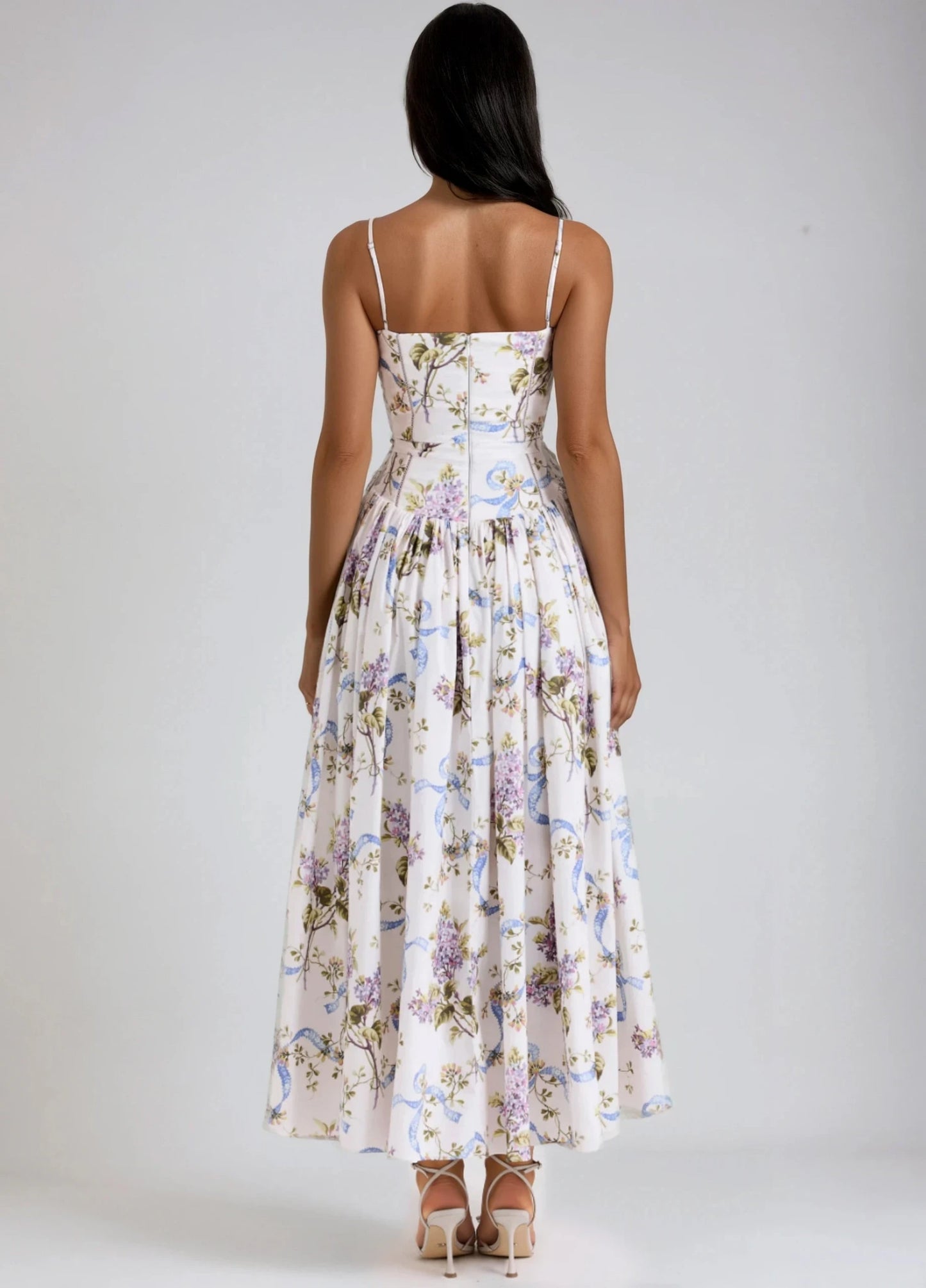 Seraphina Midi Dress - Off-White Floral