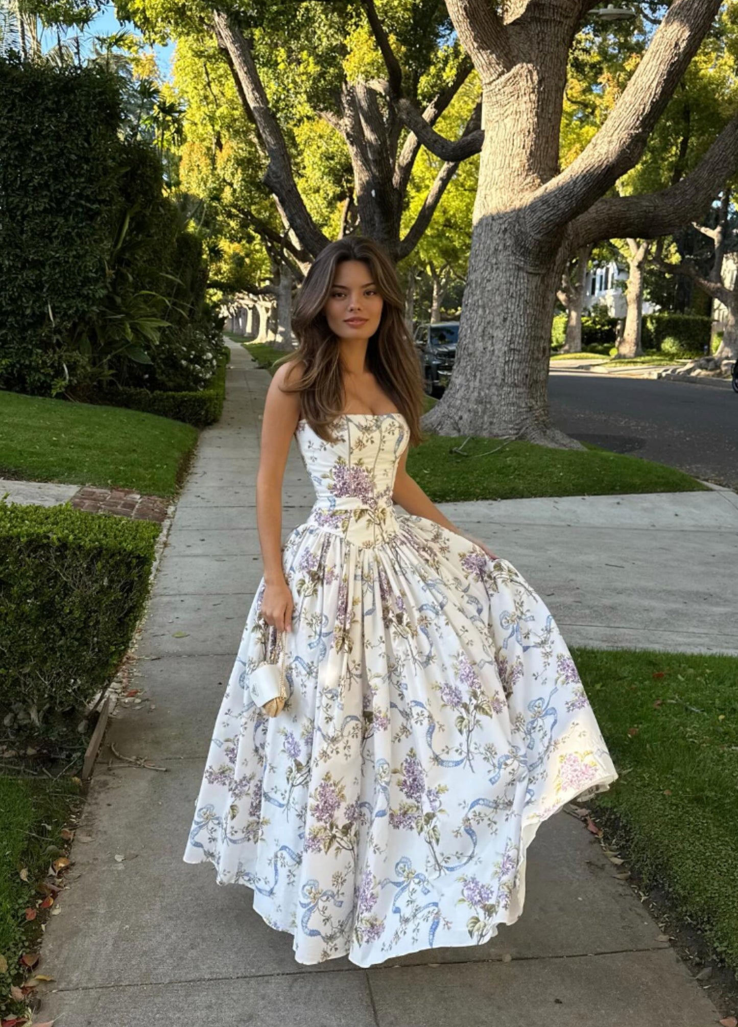 Seraphina Midi Dress - Off-White Floral