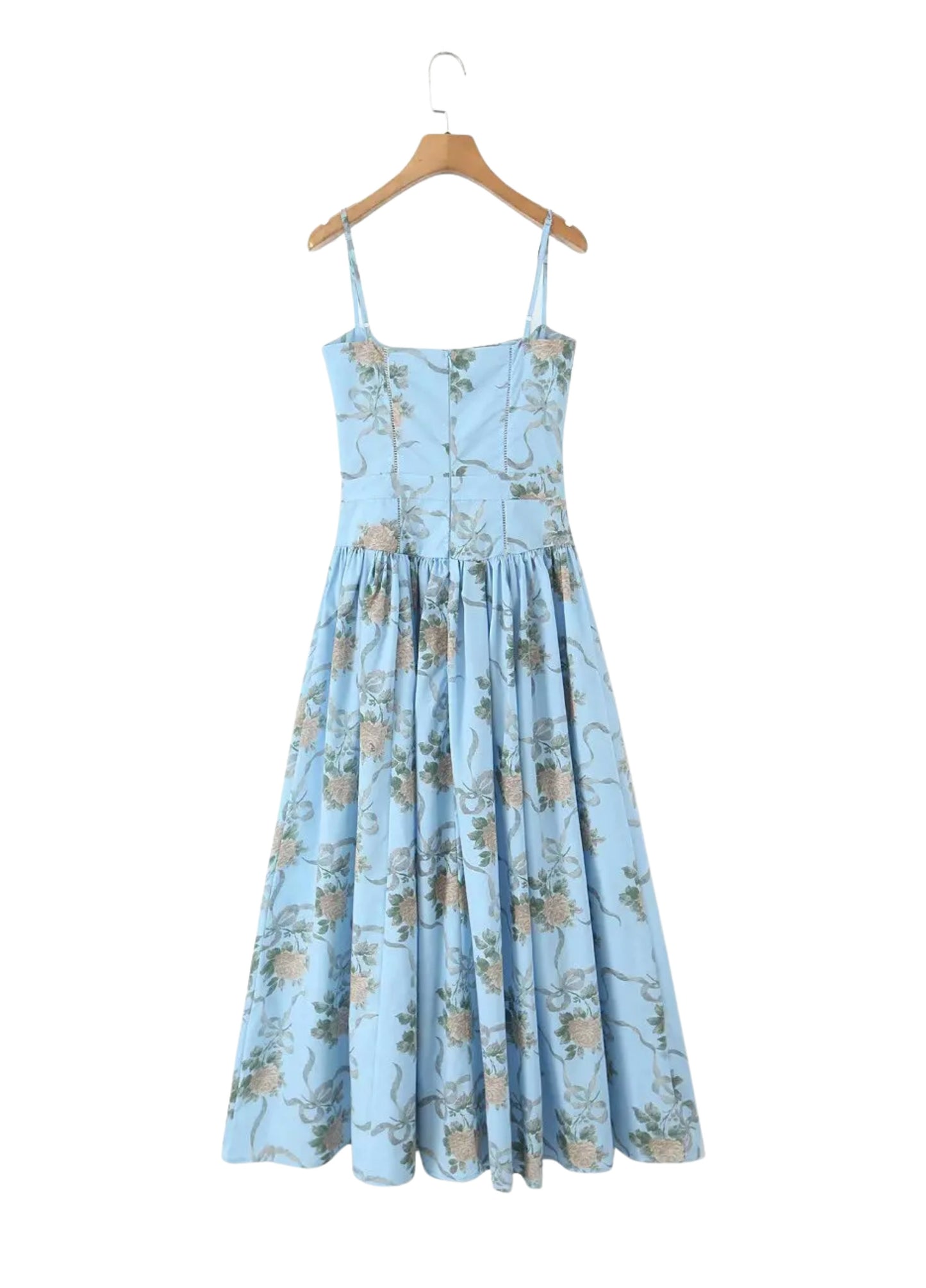 Seraphina Midi Dress - Soft Blue Floral