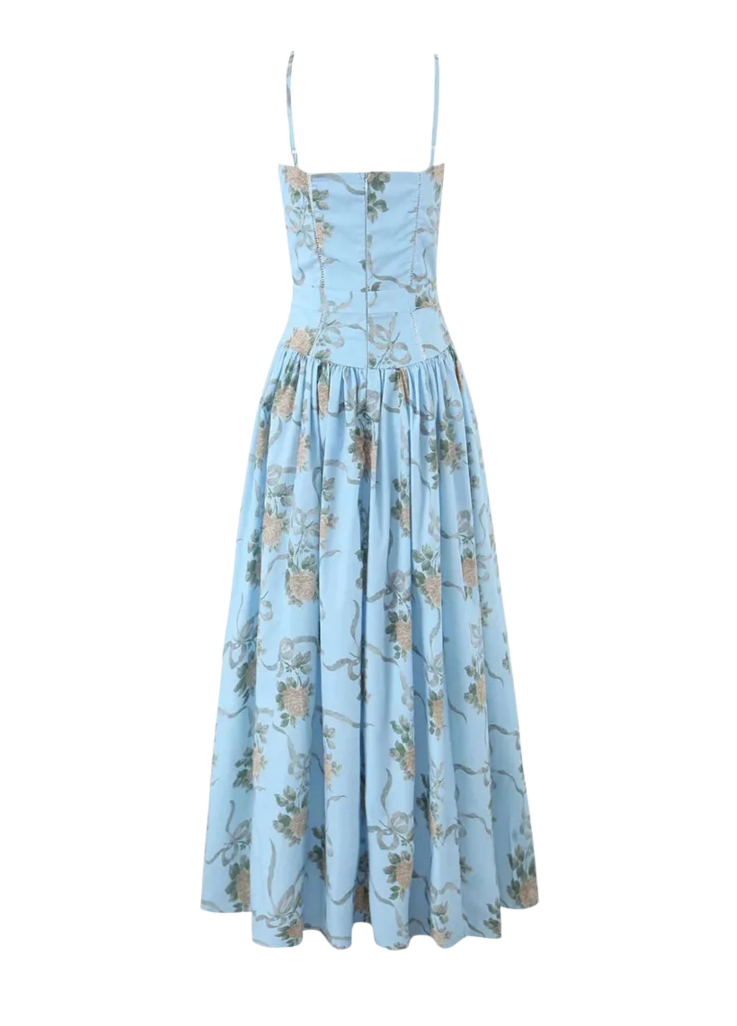 Seraphina Midi Dress - Soft Blue Floral