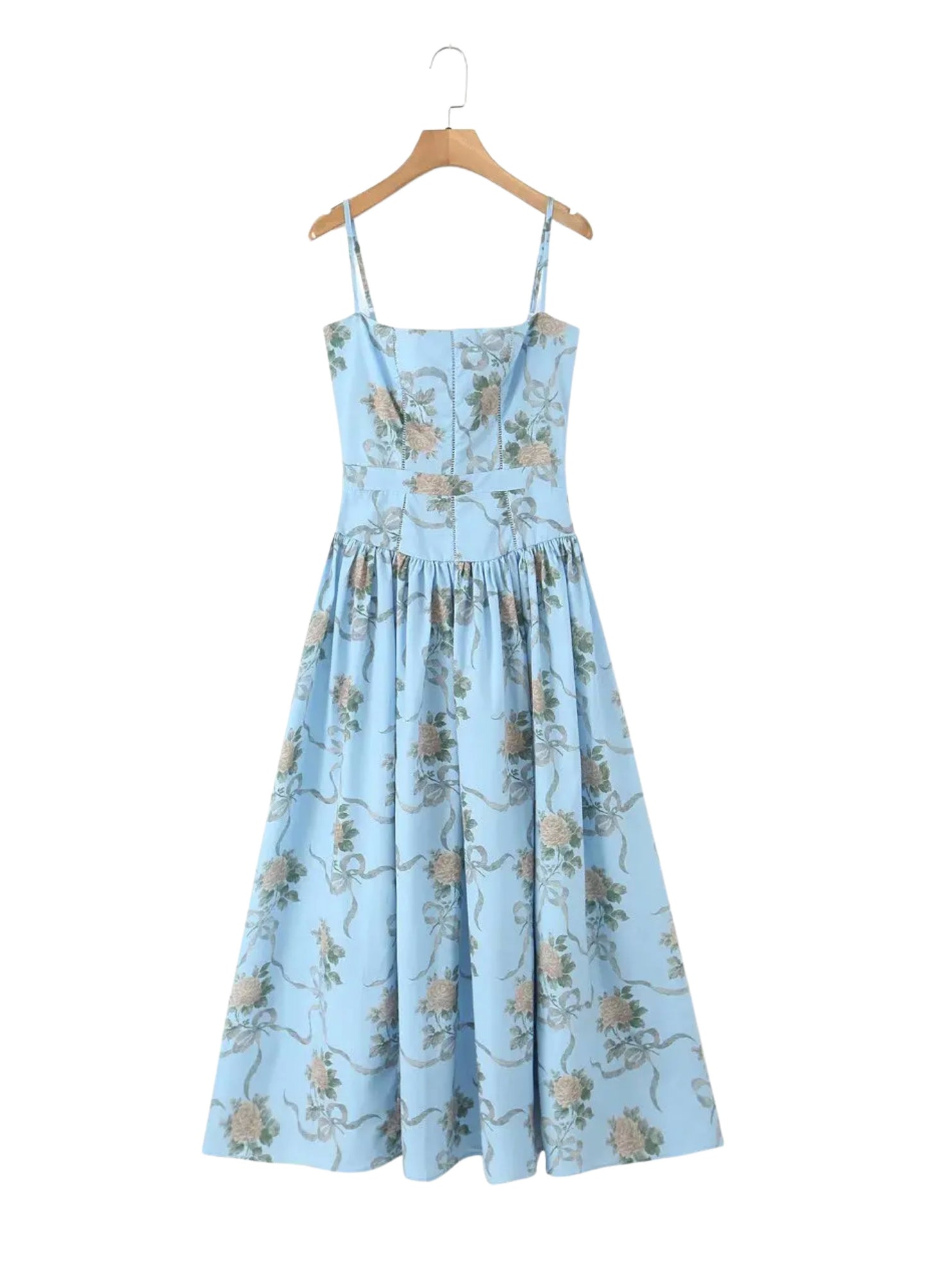 Seraphina Midi Dress - Soft Blue Floral