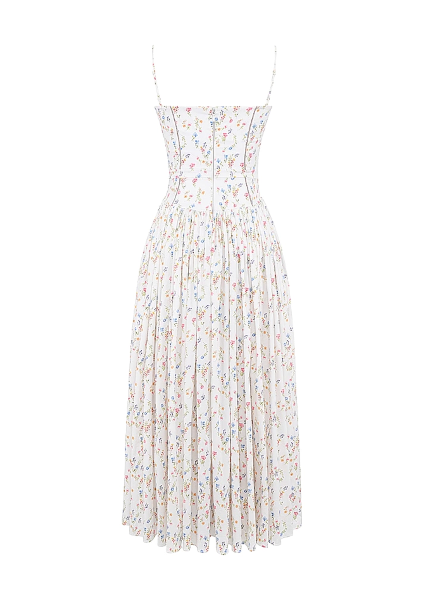 Seraphina Midi Dress - White Floral