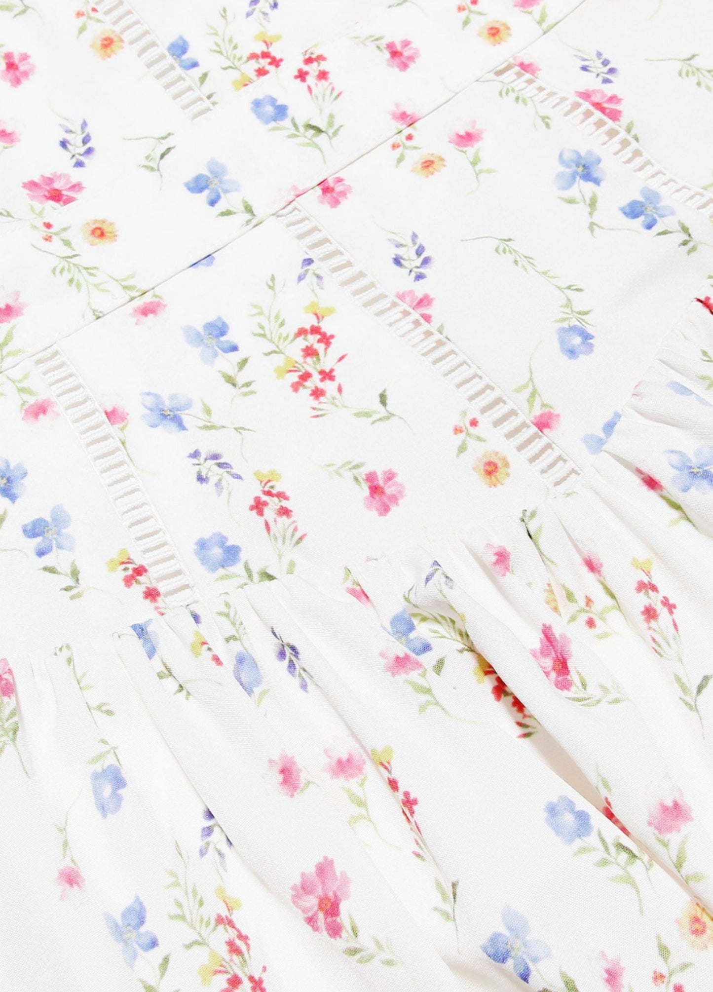Seraphina Midi Dress - White Floral