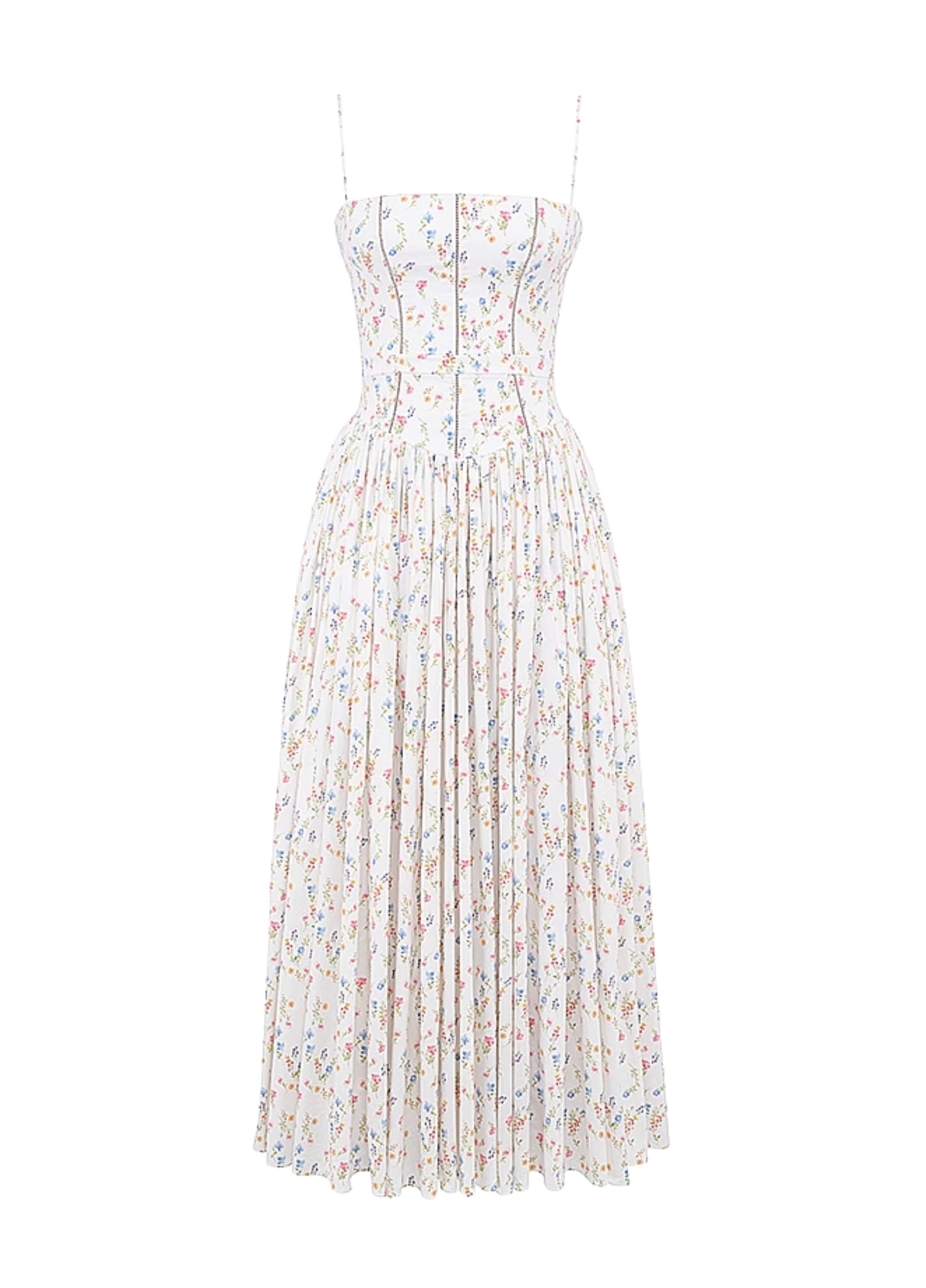 Seraphina Midi Dress - White Floral