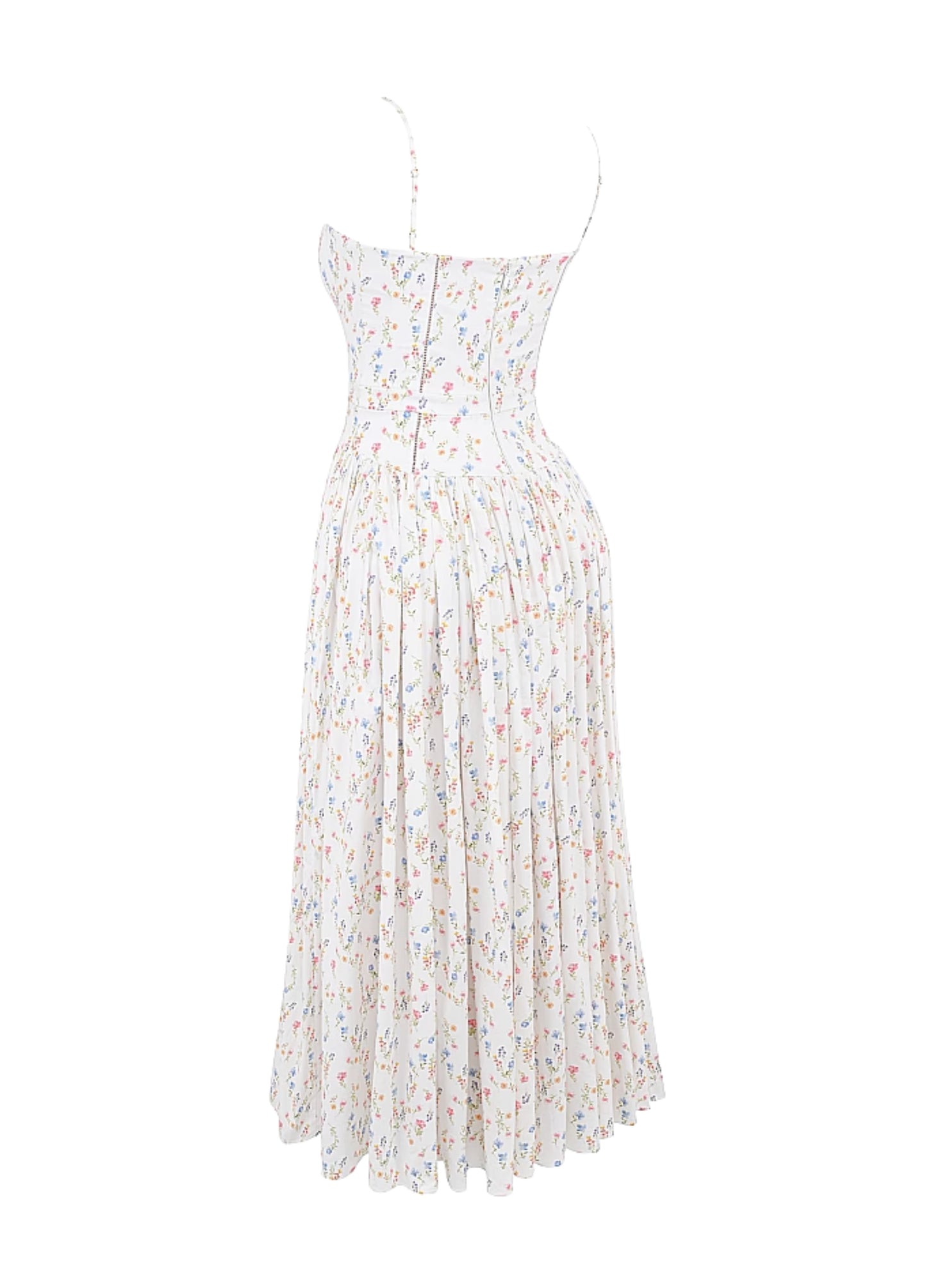 Seraphina Midi Dress - White Floral