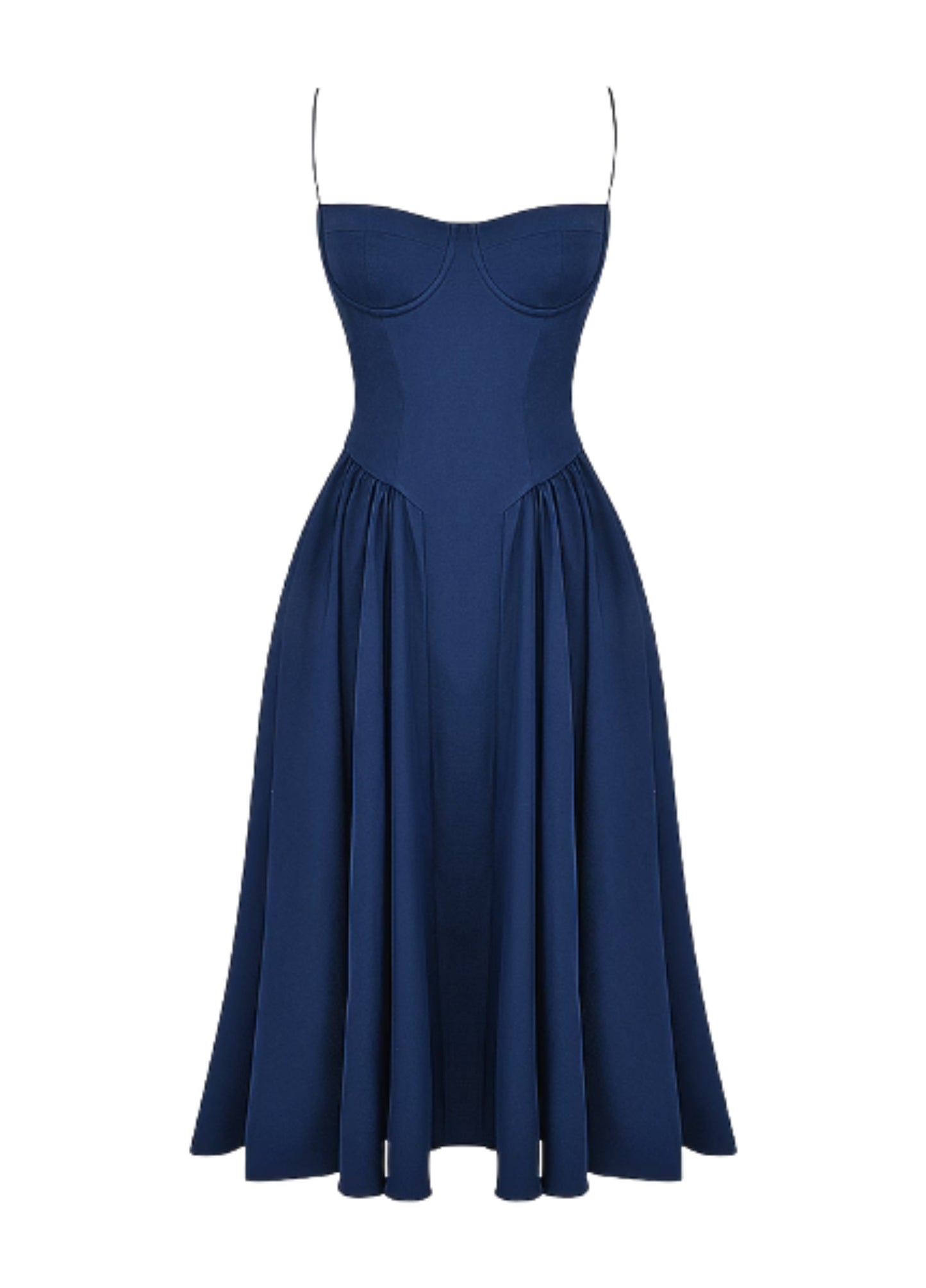 Vivara Corset Midi Dress - Navy