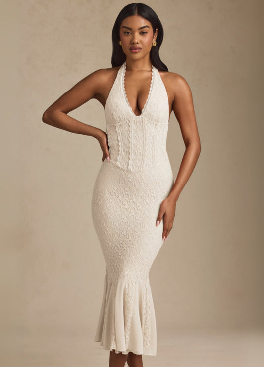 Anastasia Corset Maxi Dress - Ivory