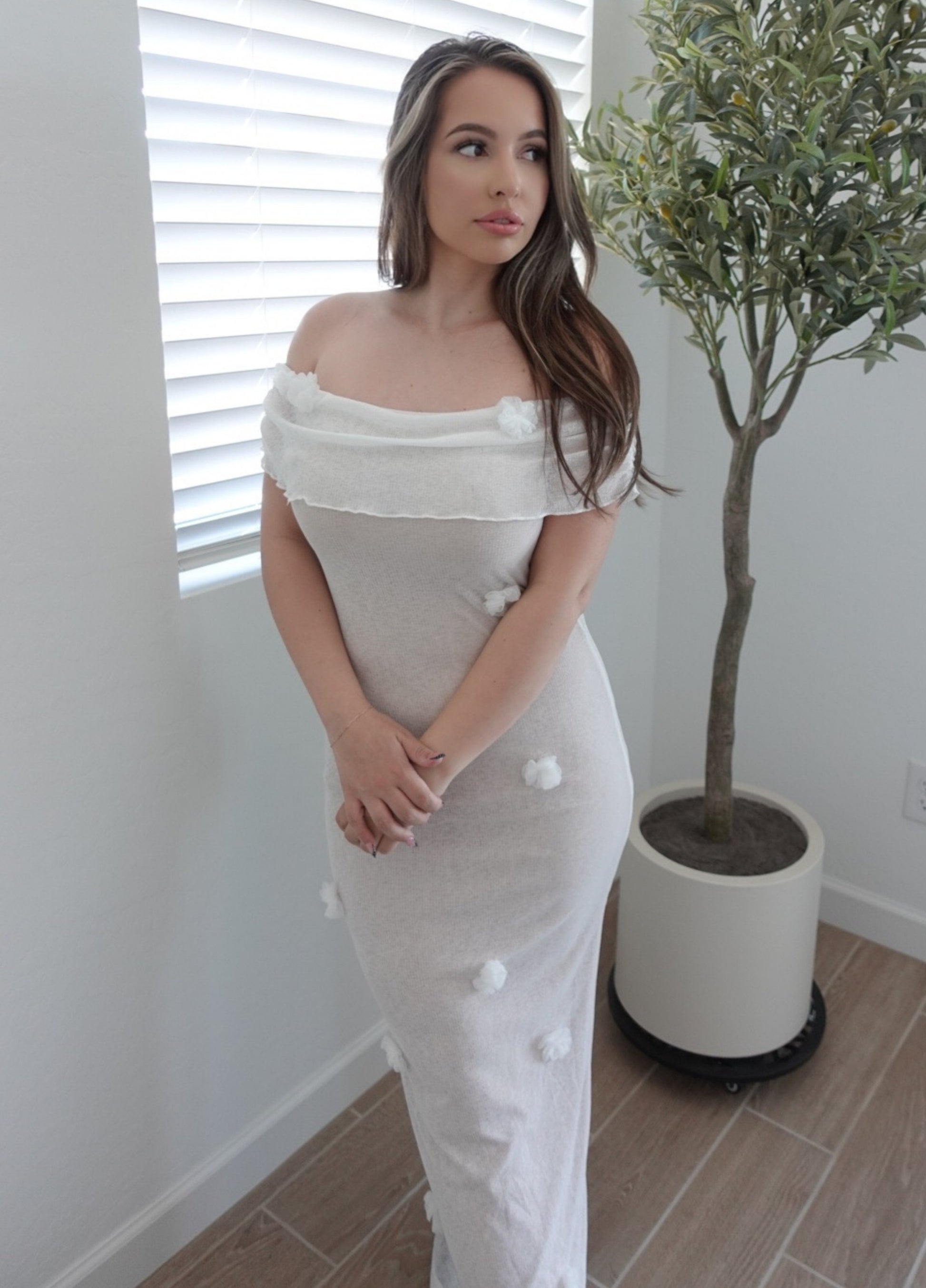 Celestine Knit Maxi Dress - Ivory ALTHEA ELISE Celestine Knit Maxi Dress - Ivory ALTHEA ELISE