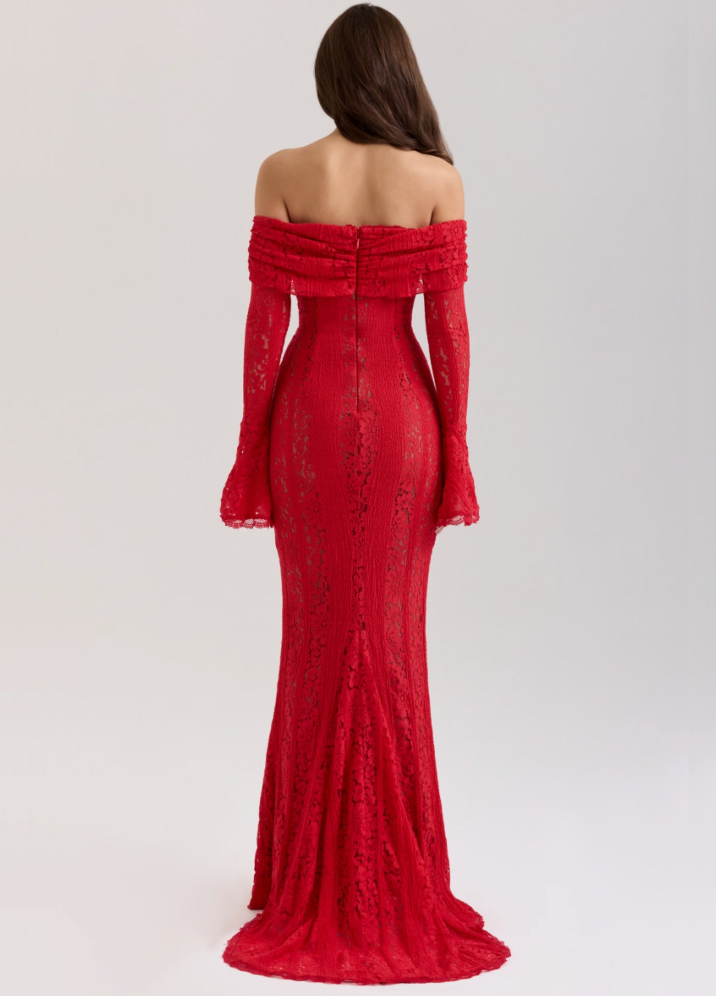 Clarisse Lace Maxi Dress - Red