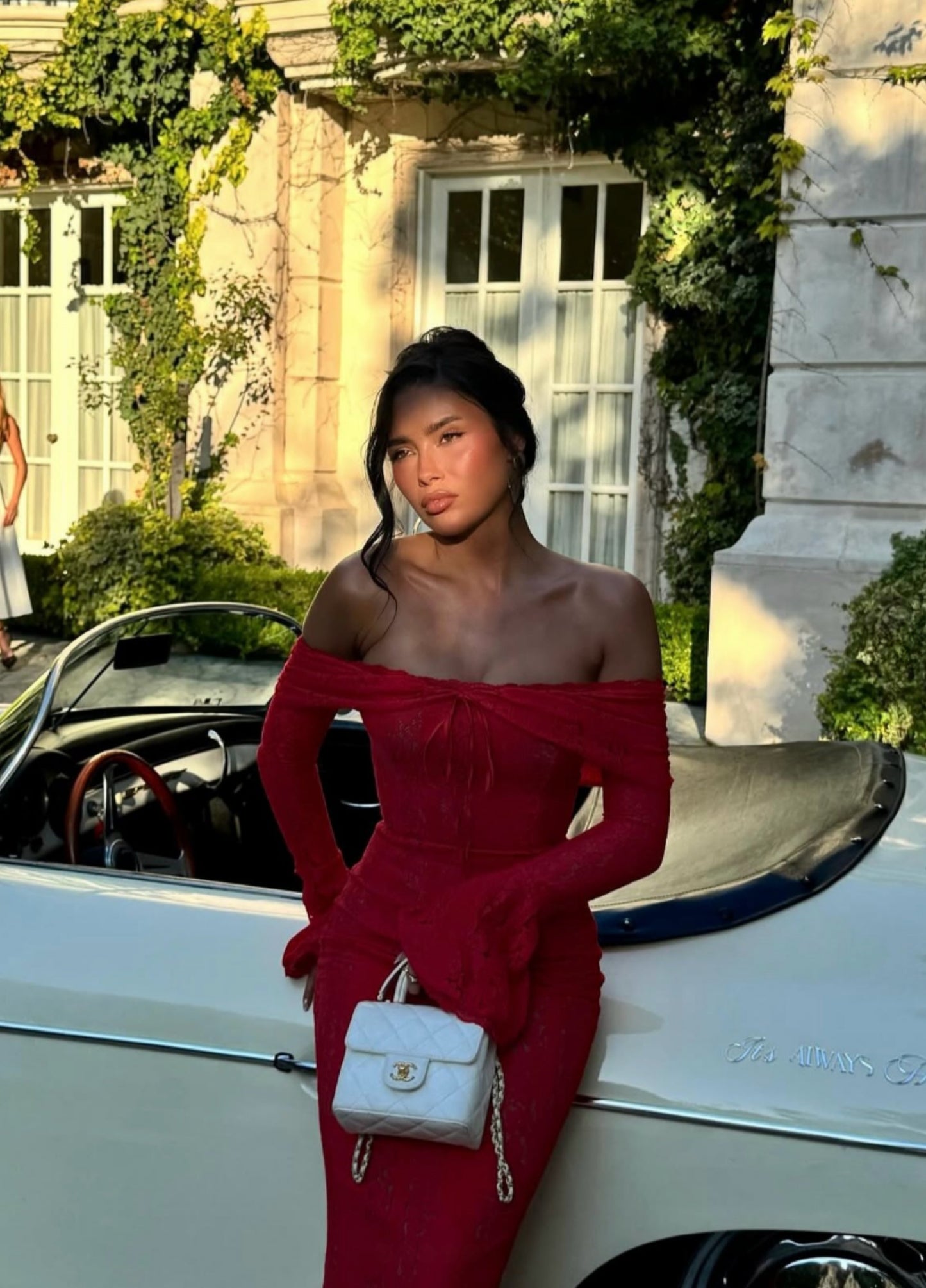 Clarisse Lace Maxi Dress - Red