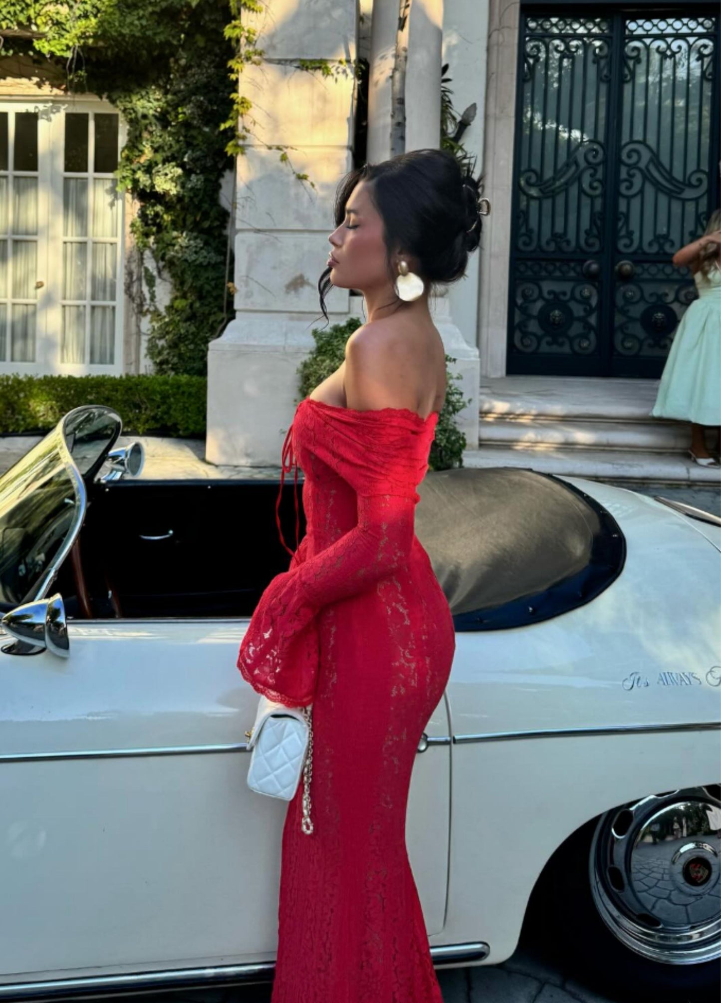 Clarisse Lace Maxi Dress - Red