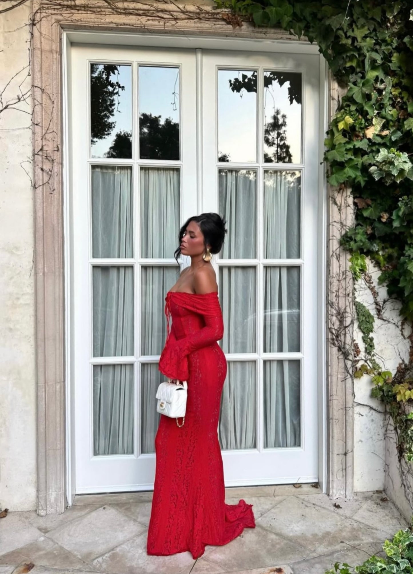 Clarisse Lace Maxi Dress - Red