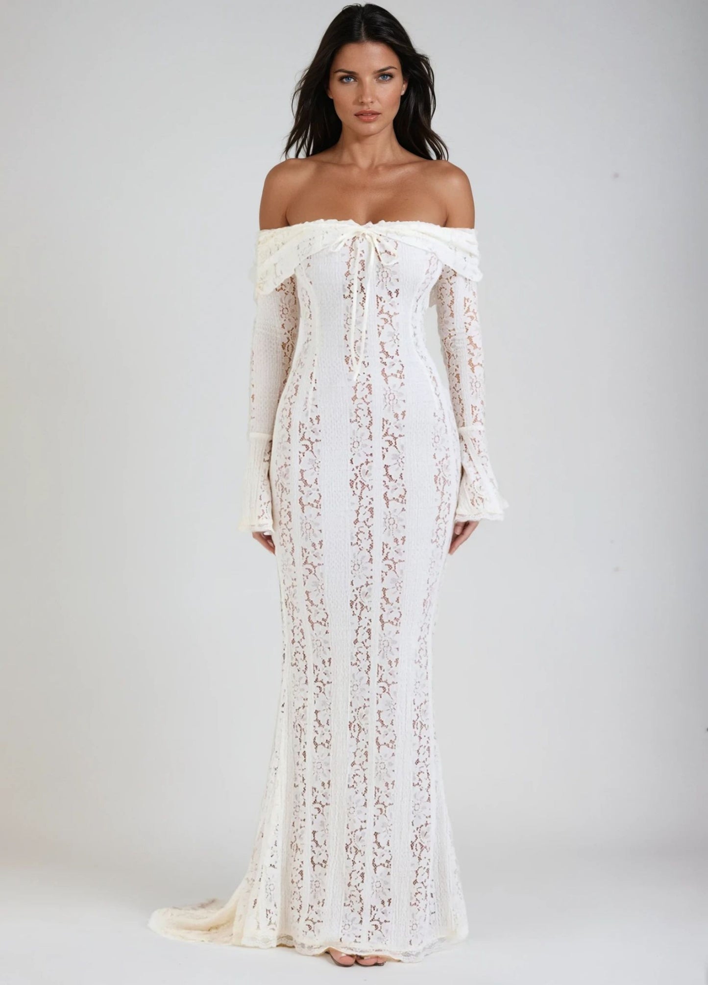 Clarisse Lace Maxi Dress - White