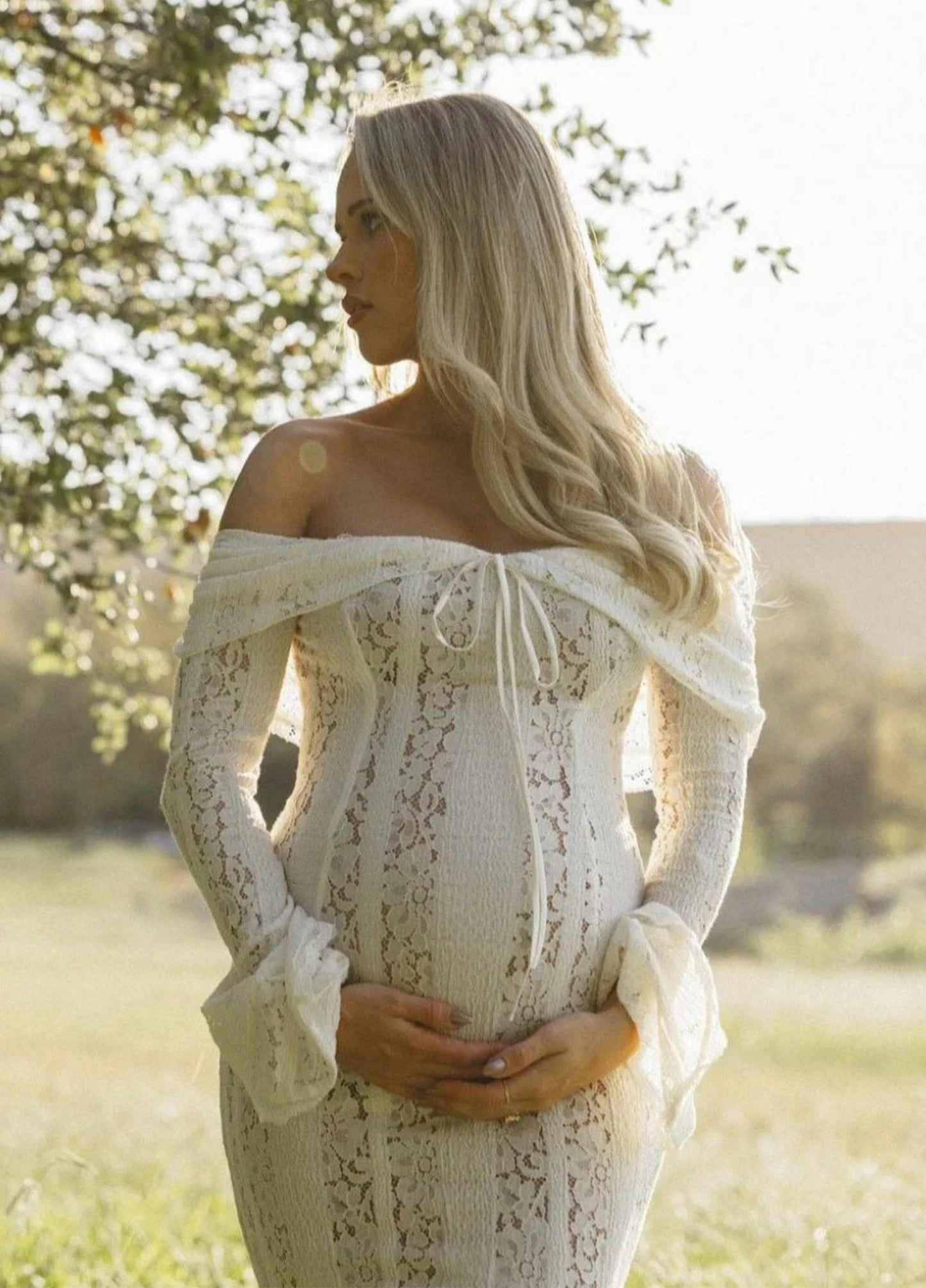 Clarisse Lace Maxi Dress - White