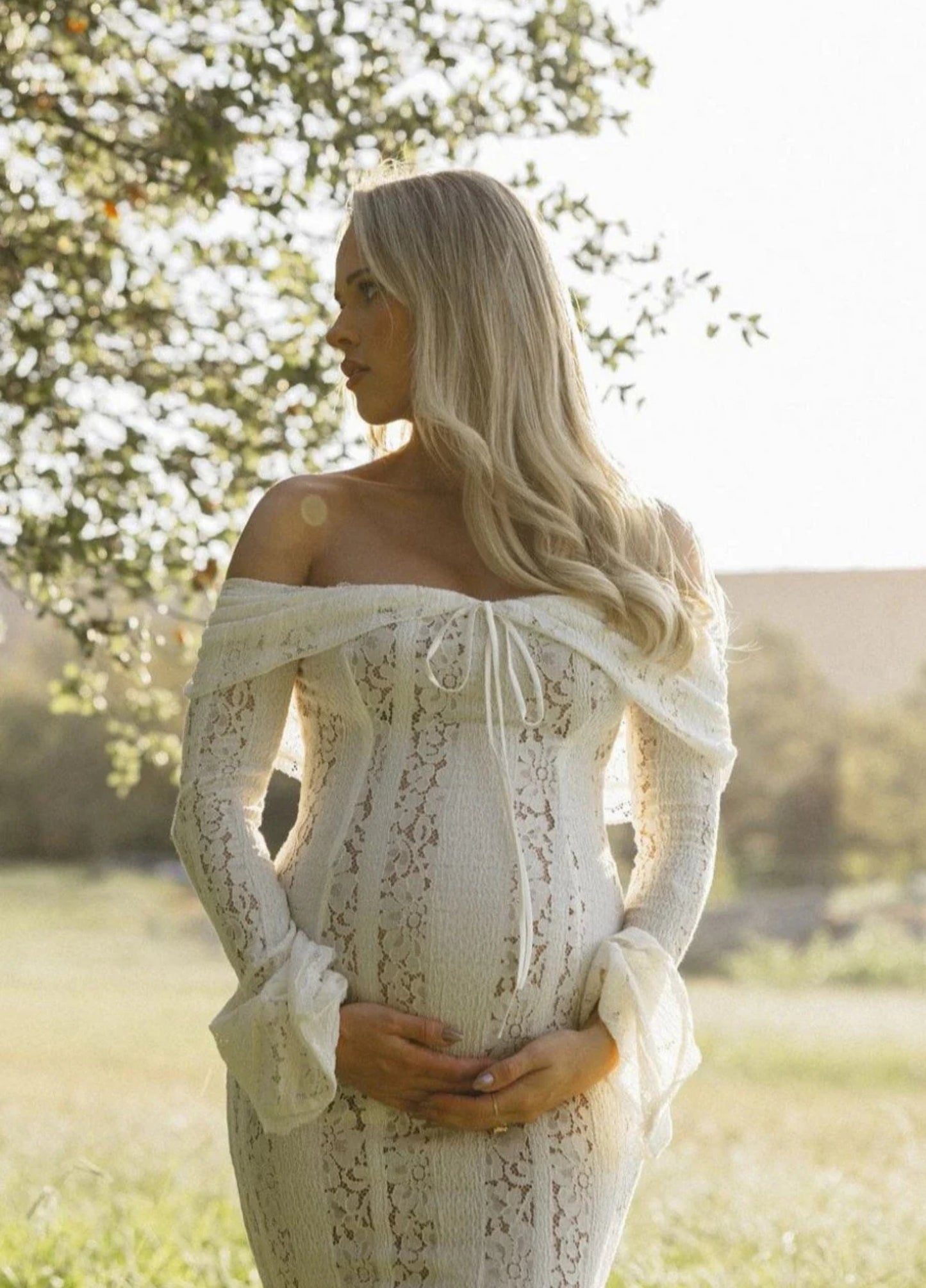 Clarisse Lace Maxi Dress - White