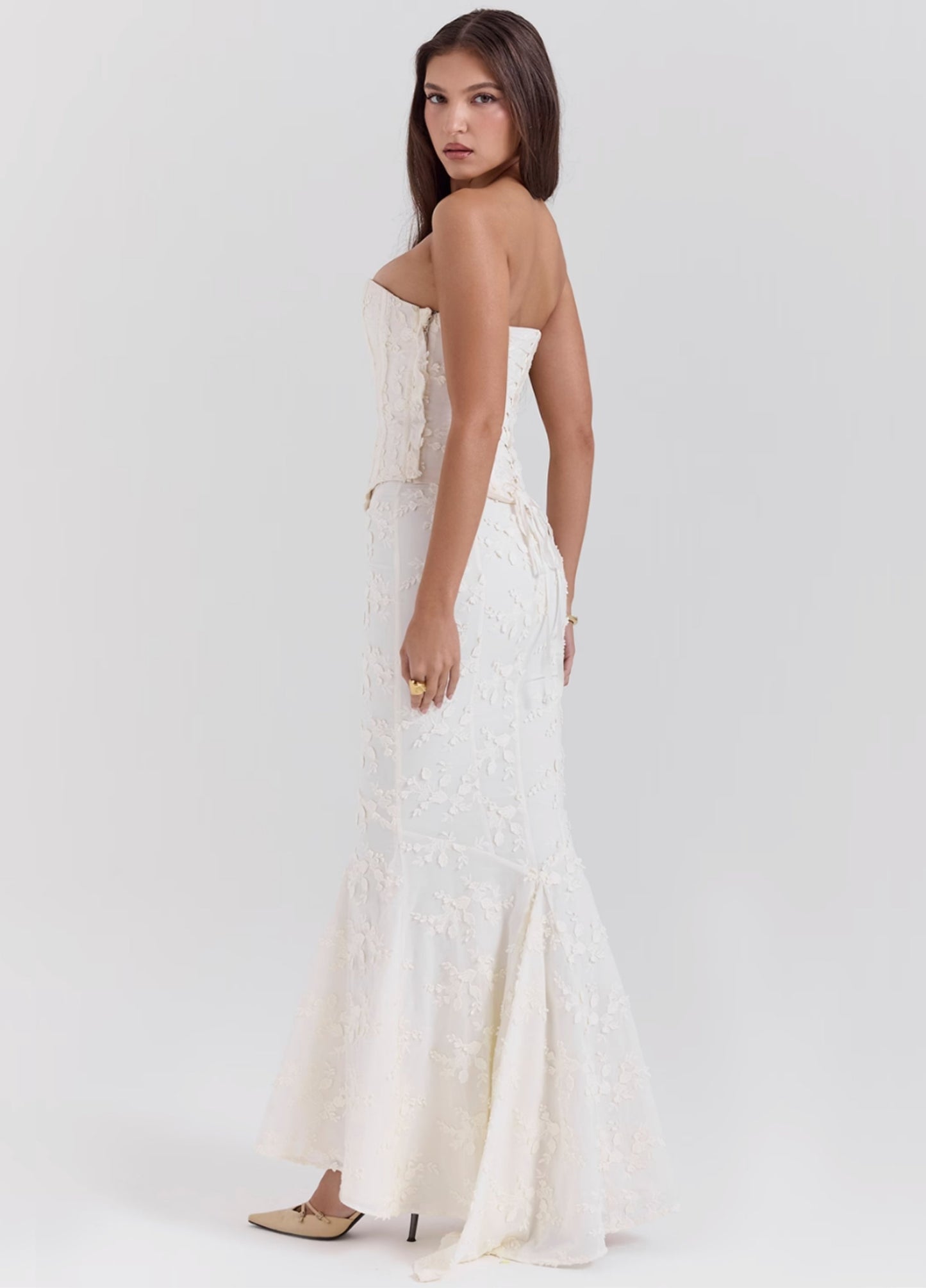 Evelisse Corset and Maxi Skirt Set - Ivory