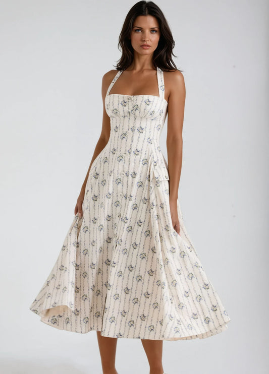 Isabelle Midi Dress - Cream Floral