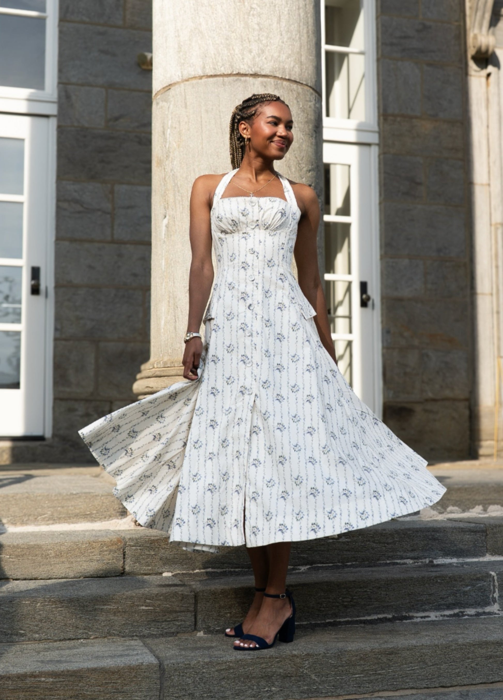 Isabelle Midi Dress - Cream Floral ALTHEA ELISE Isabelle Midi Dress - Cream Floral ALTHEA ELISE