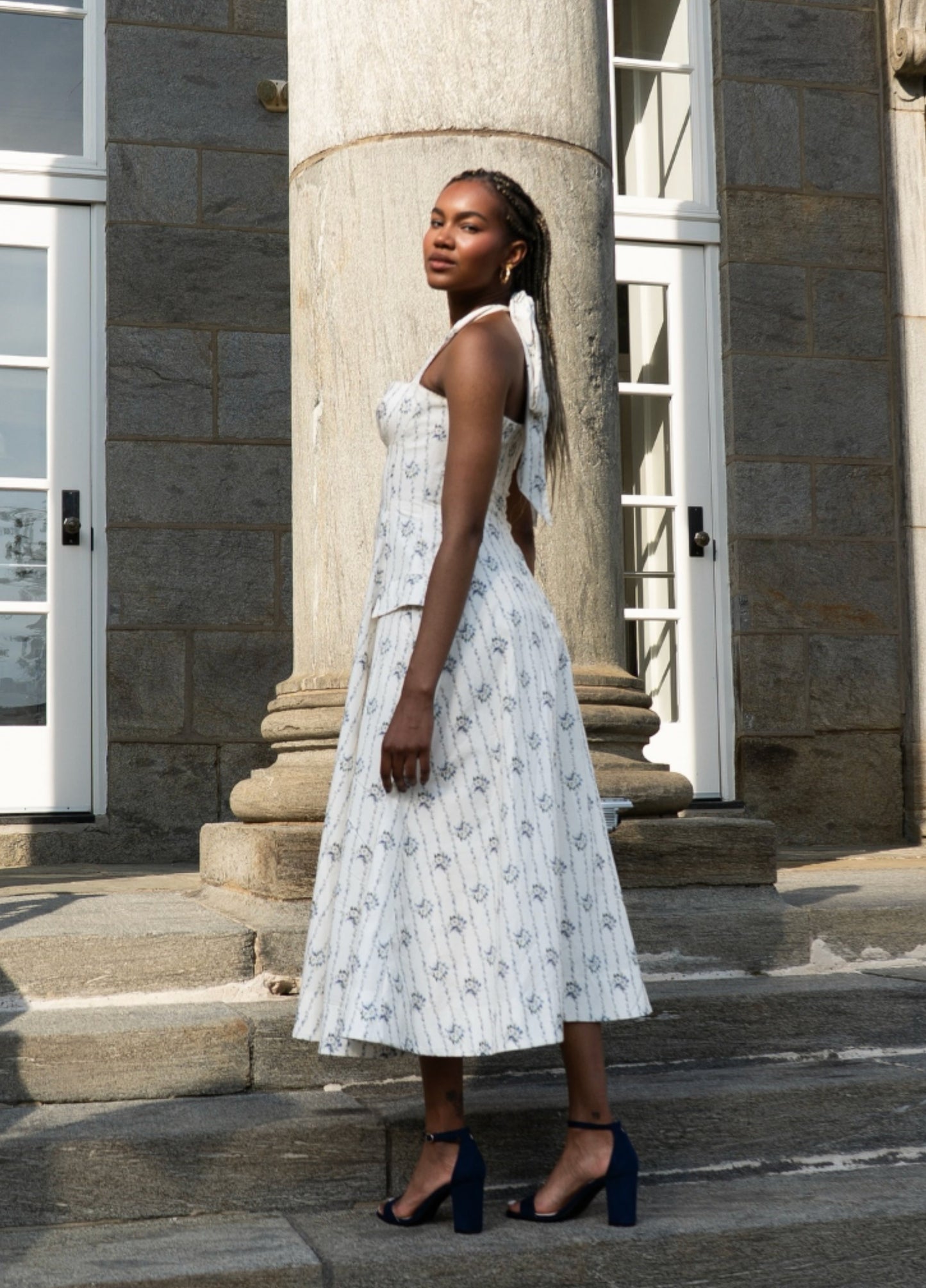 Isabelle Midi Dress - Cream Floral ALTHEA ELISE Isabelle Midi Dress - Cream Floral ALTHEA ELISE