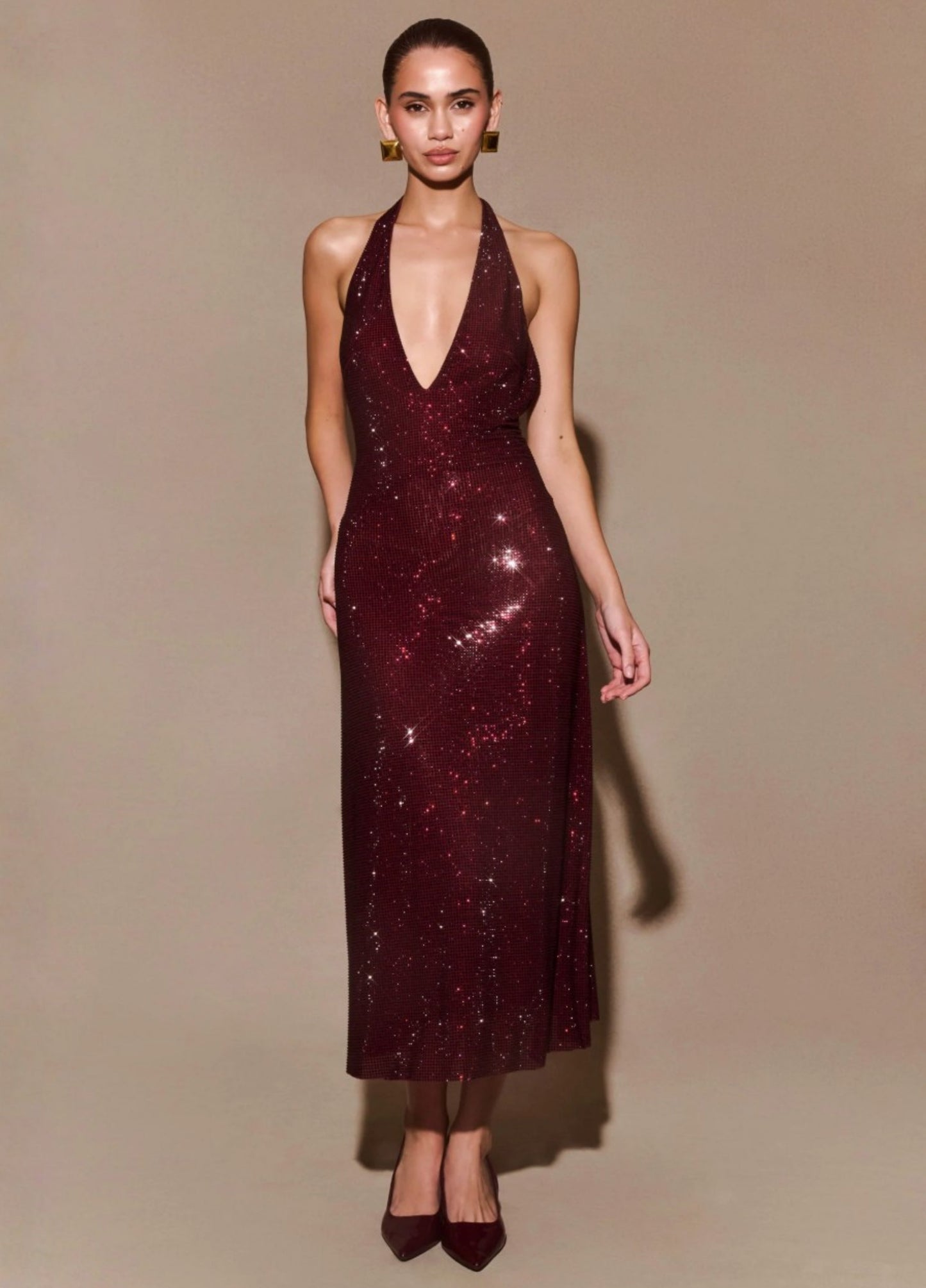 Marais Midi Dress - Wine