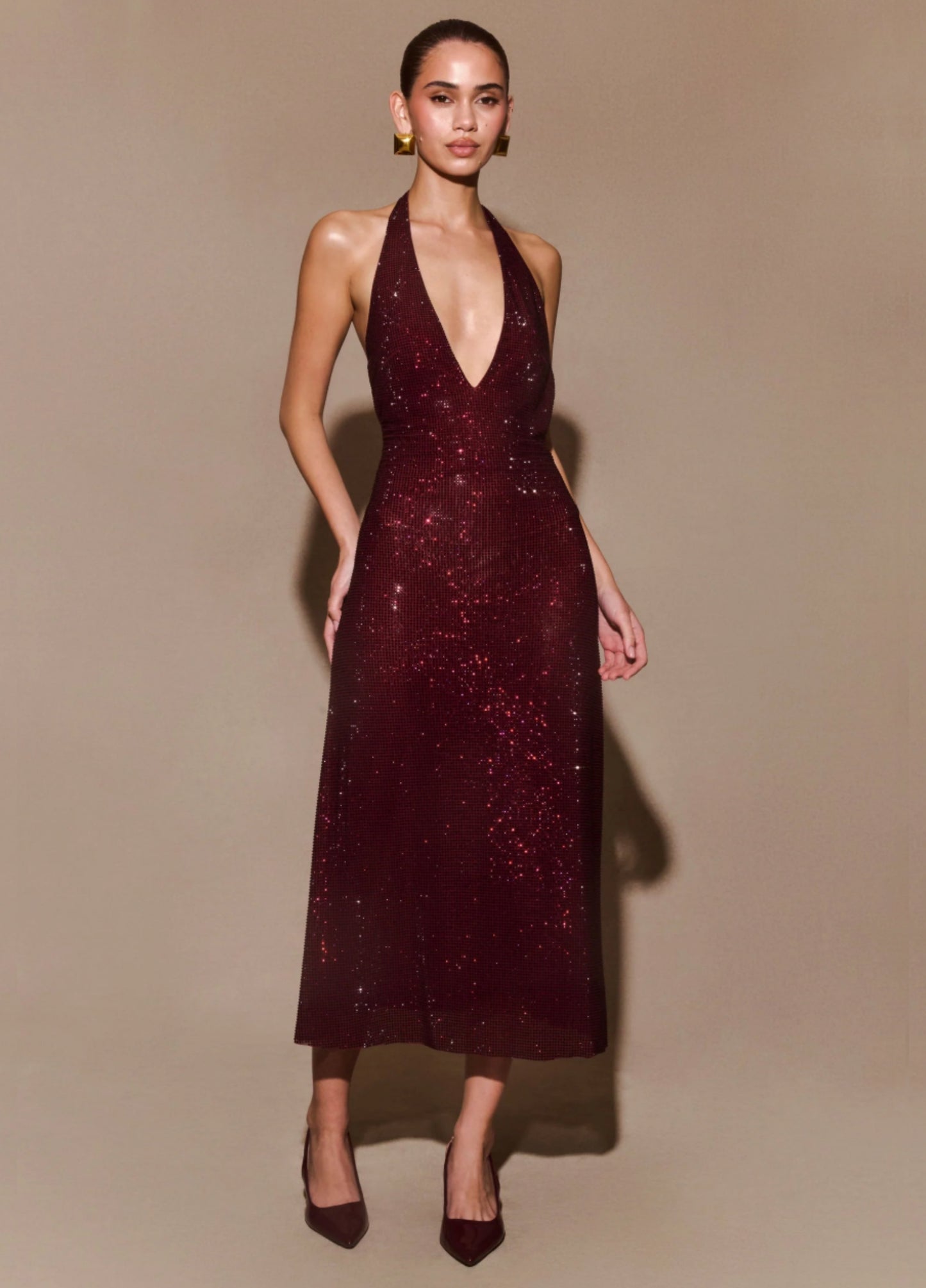 Marais Midi Dress - Wine